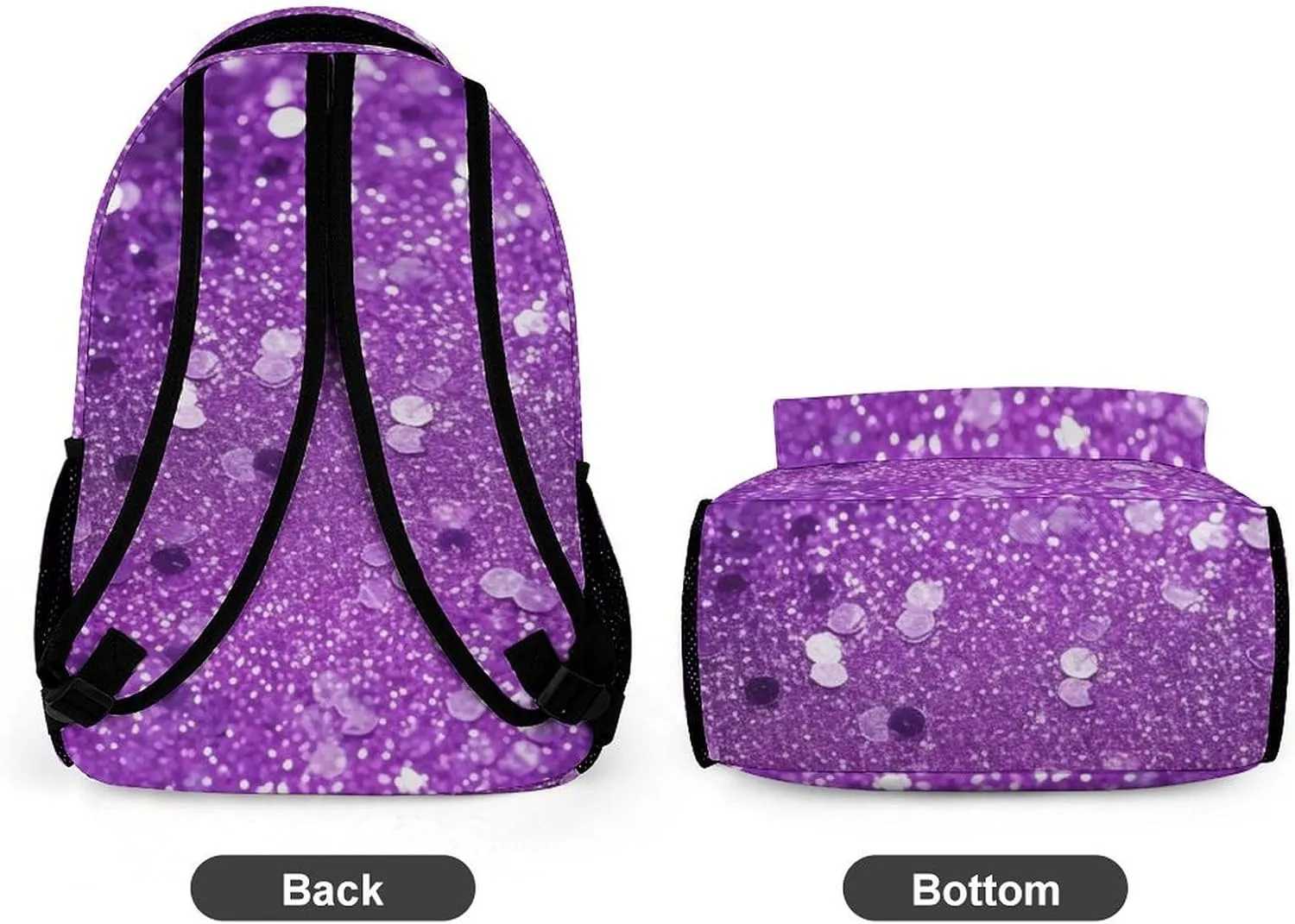 Laptop Backpack for Travel Daypack Computer Bag Work Sparkling Purple Glitter Back Pack Nurse Bag for Hiking