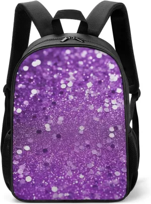 Laptop Backpack for Travel Daypack Sparkling Purple Glitter Computer Bag Work Back Pack Laptop Bag Casual Nurse Bag