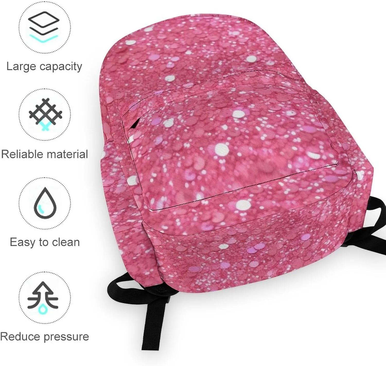Laptop Backpack for Women Men Daypack Waterproof Sparkling Glitter Computer Bag Business Work Bag for Travel