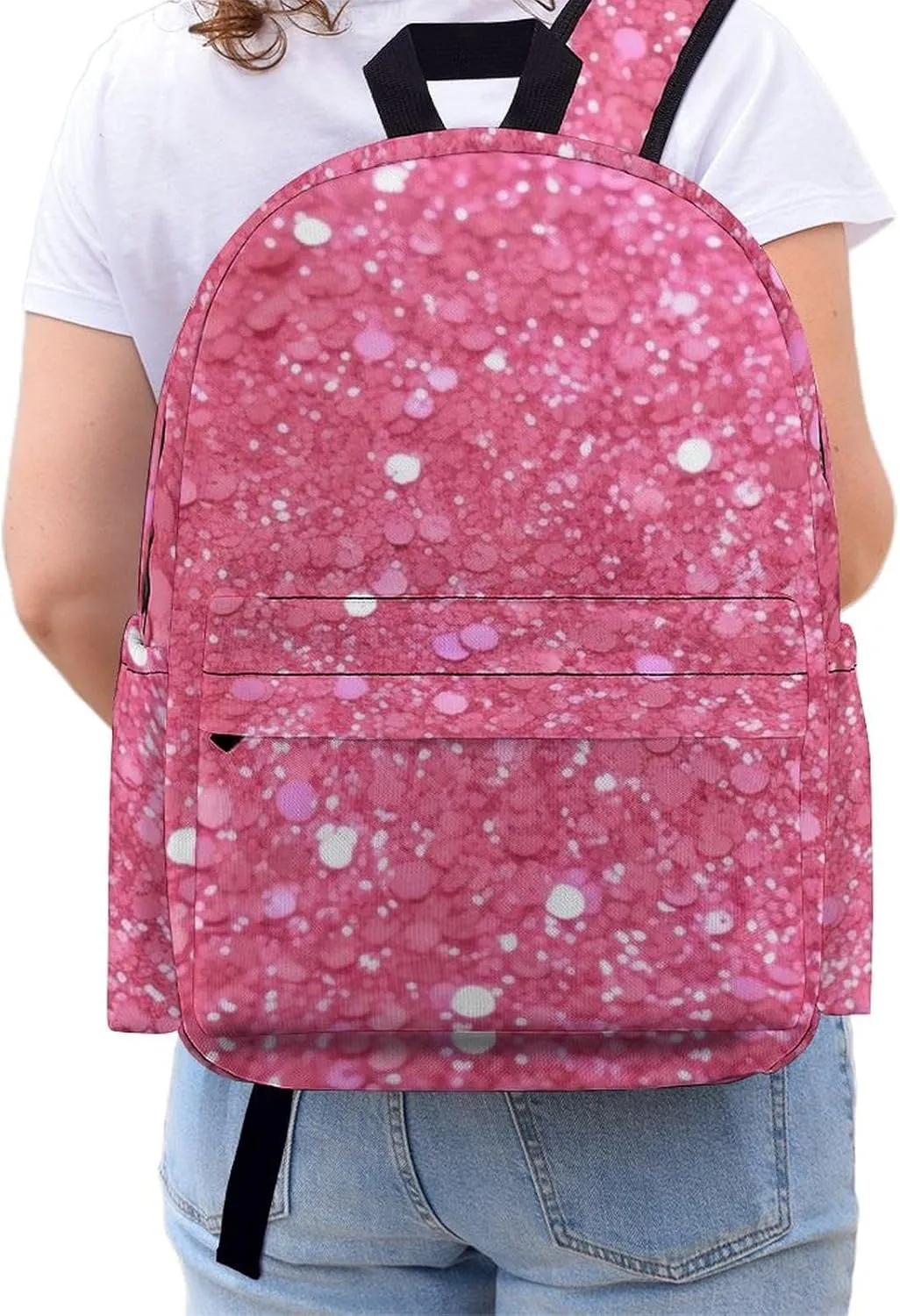 Laptop Backpack for Women Men Daypack Waterproof Sparkling Glitter Computer Bag Business Work Bag for Travel
