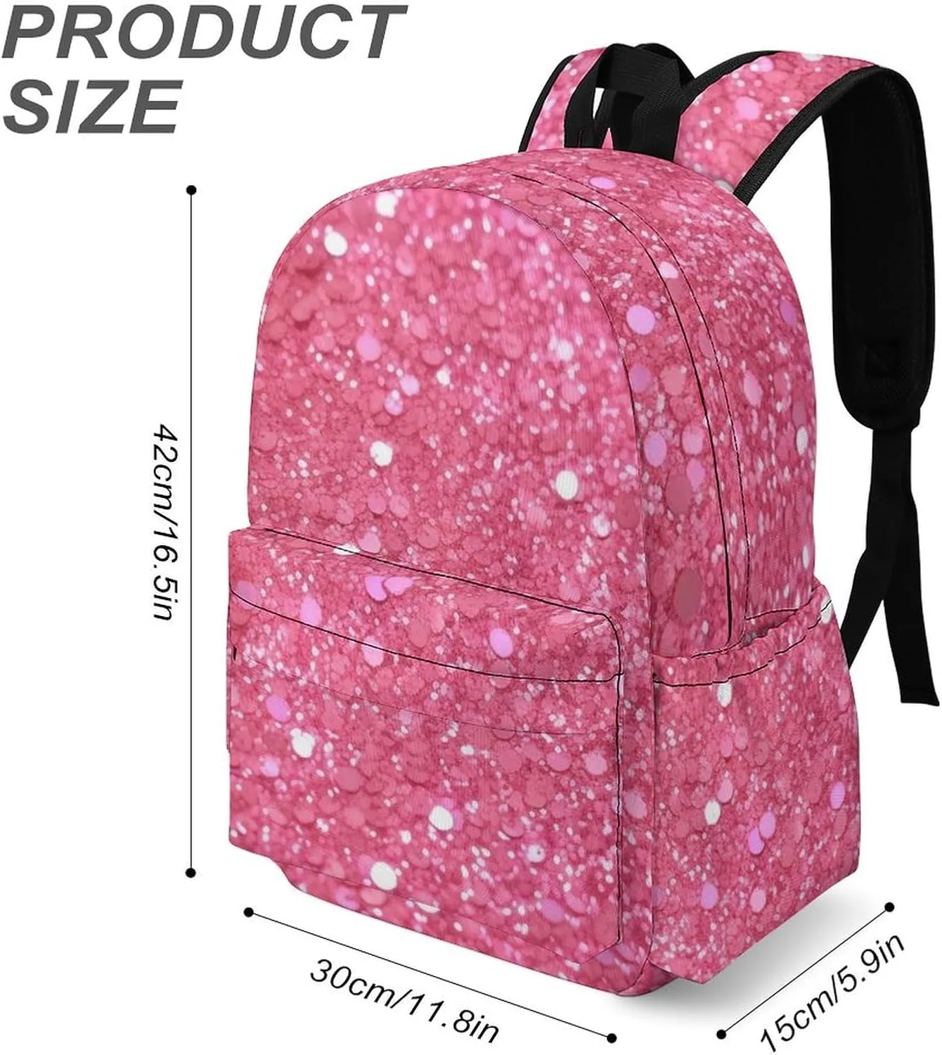 Laptop Backpack for Women Men Daypack Waterproof Sparkling Glitter Computer Bag Business Work Bag for Travel