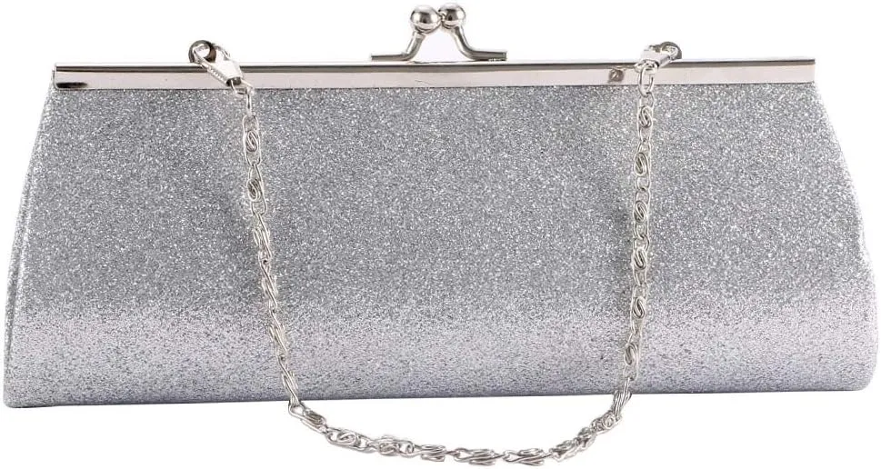 Leadigol Shoulder Bag Women's Shiny Handbag Party Wedding Bridal Banquet Clutch Purse