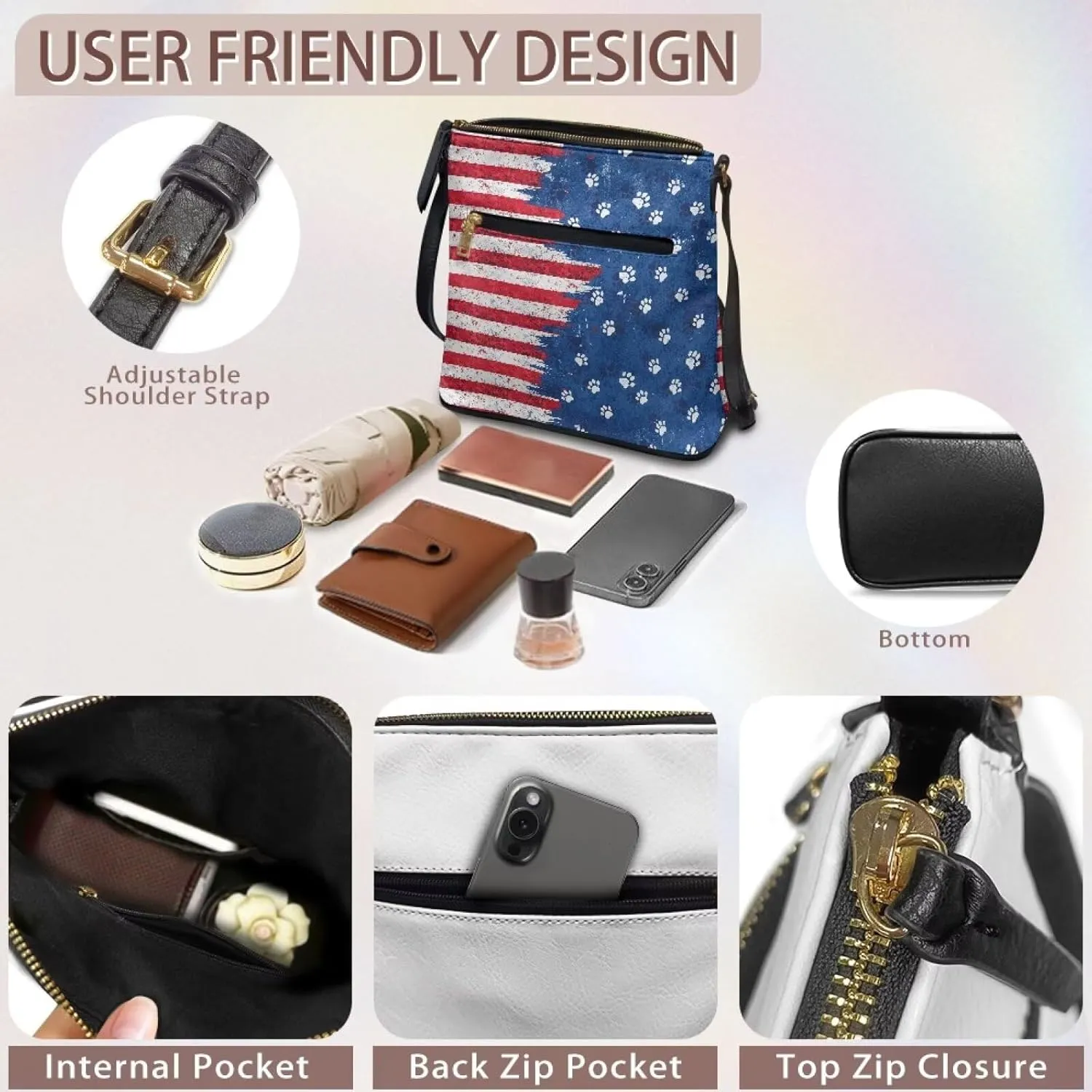 Leather Crossbody Bags for Women Fashion Shoulder Bag Casual Hobo Purses for Women Handbags