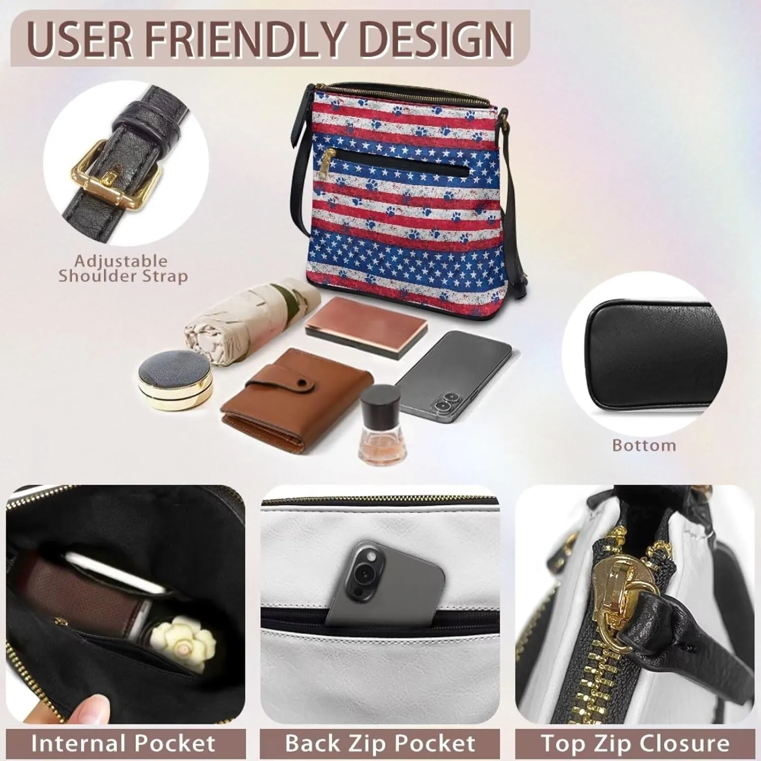 Leather Crossbody Bags for Women Fashion Shoulder Bag Casual Hobo Purses for Women Handbags