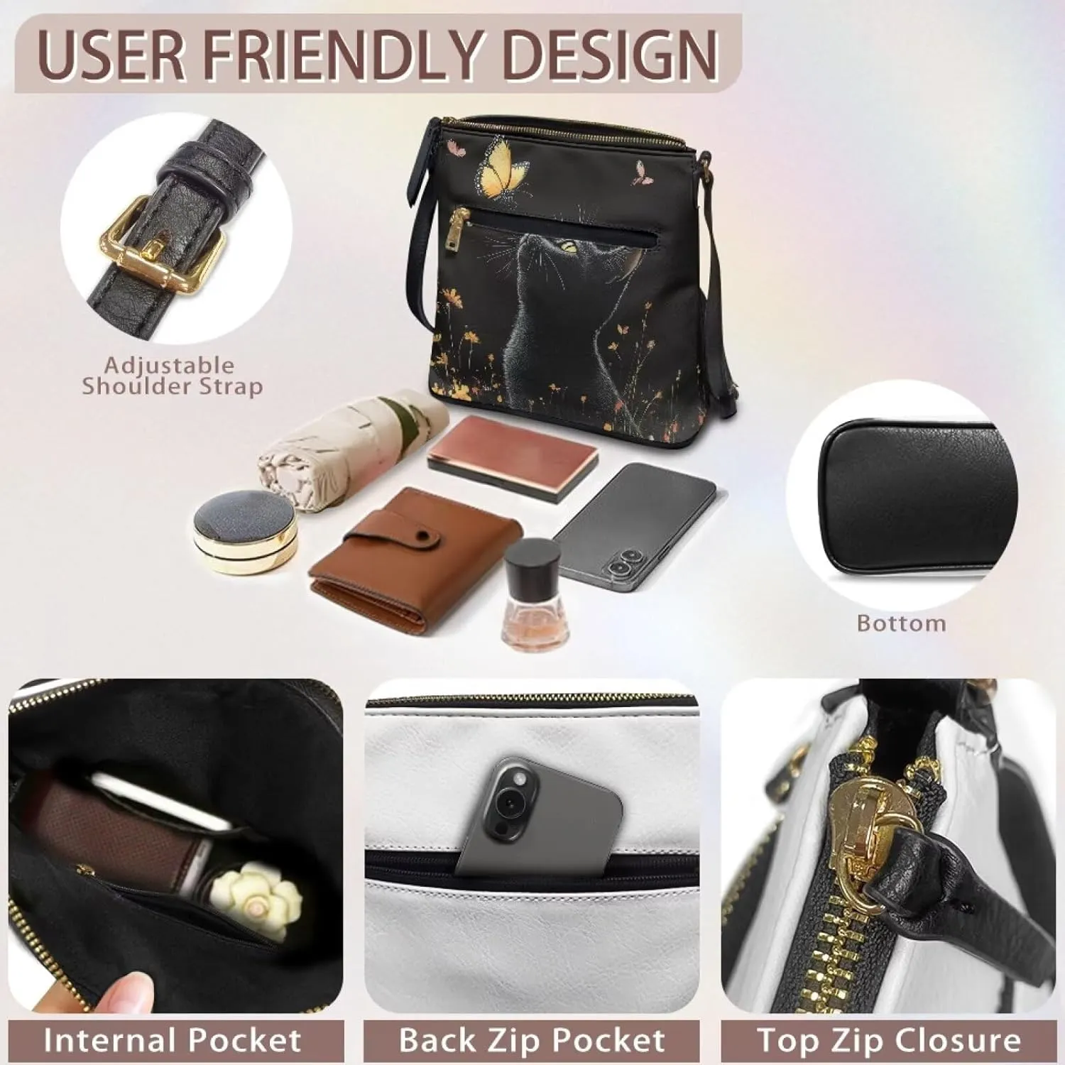 Leather Shoulder Bag for Women Casual Crossbody Bags for Women Handbags Hobo Purses for Shopping