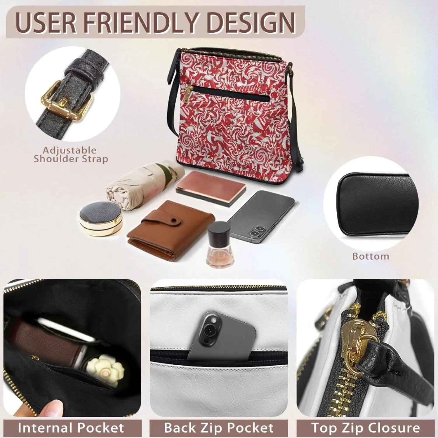 Leather Shoulder Bag for Women Casual Crossbody Bags for Women Handbags Hobo Purses for Shopping