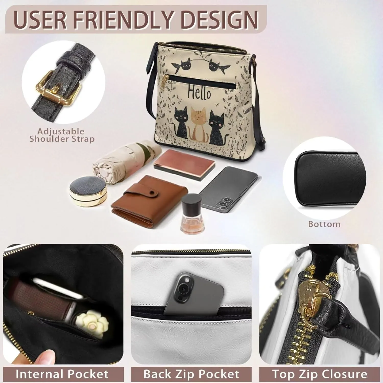 Leather Shoulder Bag for Women Casual Crossbody Bags for Women Handbags Hobo Purses for Shopping