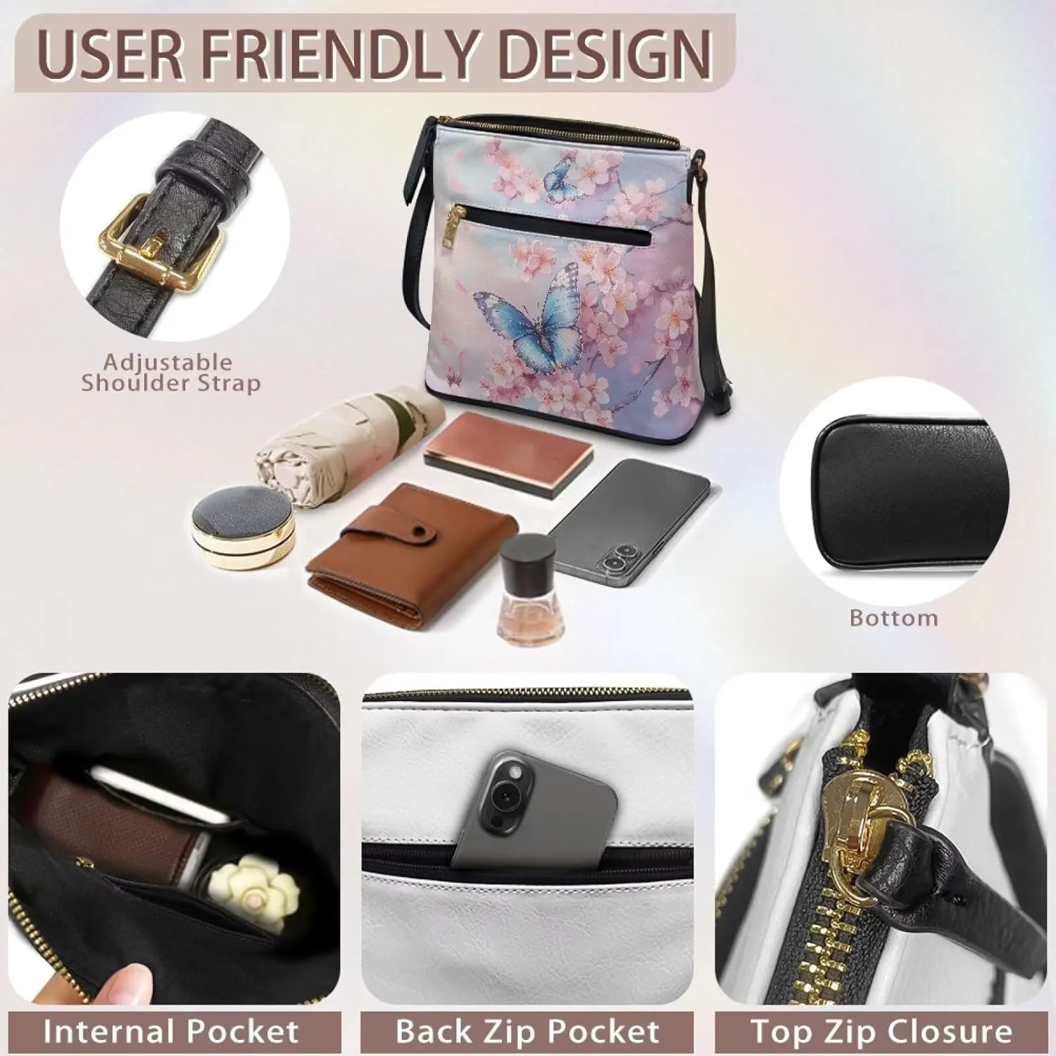 Leather Shoulder Bag for Women Casual Crossbody Bags for Women Handbags Hobo Purses for Shopping