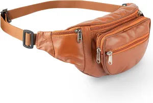 Liberty Leather Large Fanny Pack Crossbody Bags for Women Waist Bum Hip Bag for Women Large Belt Bag Cute Fanny Pack for Teen Girls