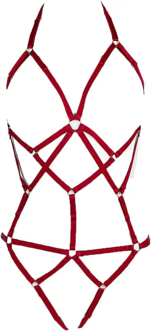 LIVE4COOL Women Harness Cupless Cage Bra Set Elastic Lingerie for Women Adjustable Hollow Out Strappy Set Sexy Strap Belt