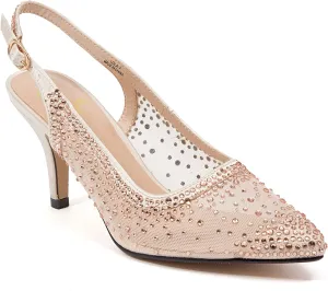 Lola Embellished Pointed Toe Slingback Pump