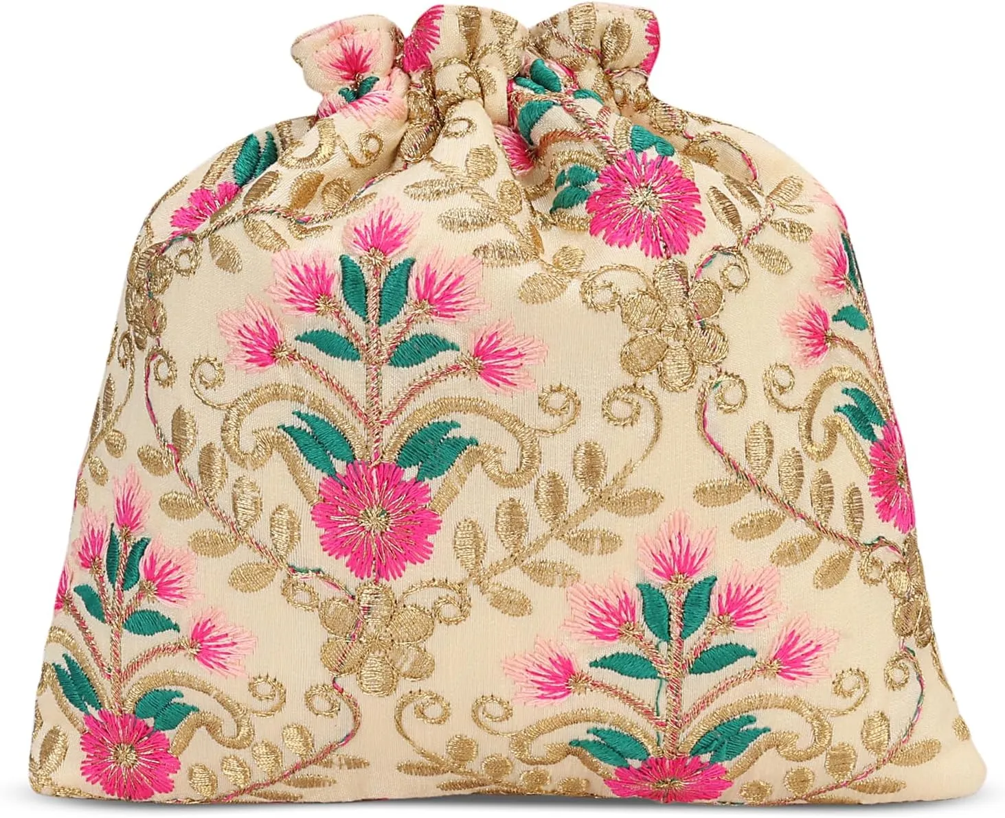 LONGING TO BUY Indian Embroidered Pearl Potli Bag For Women, Sequence Design with Tassel, Wedding Potli Bags