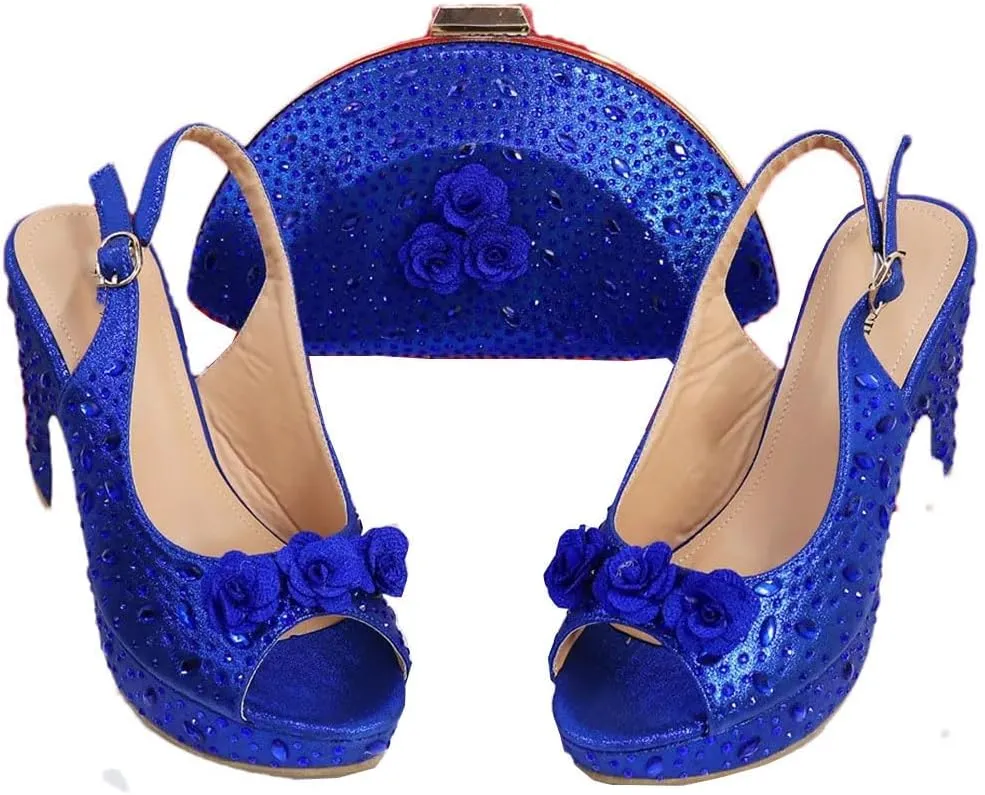 Luxury Platform Wedge Party Shoes Professional Work Purse Matching Set