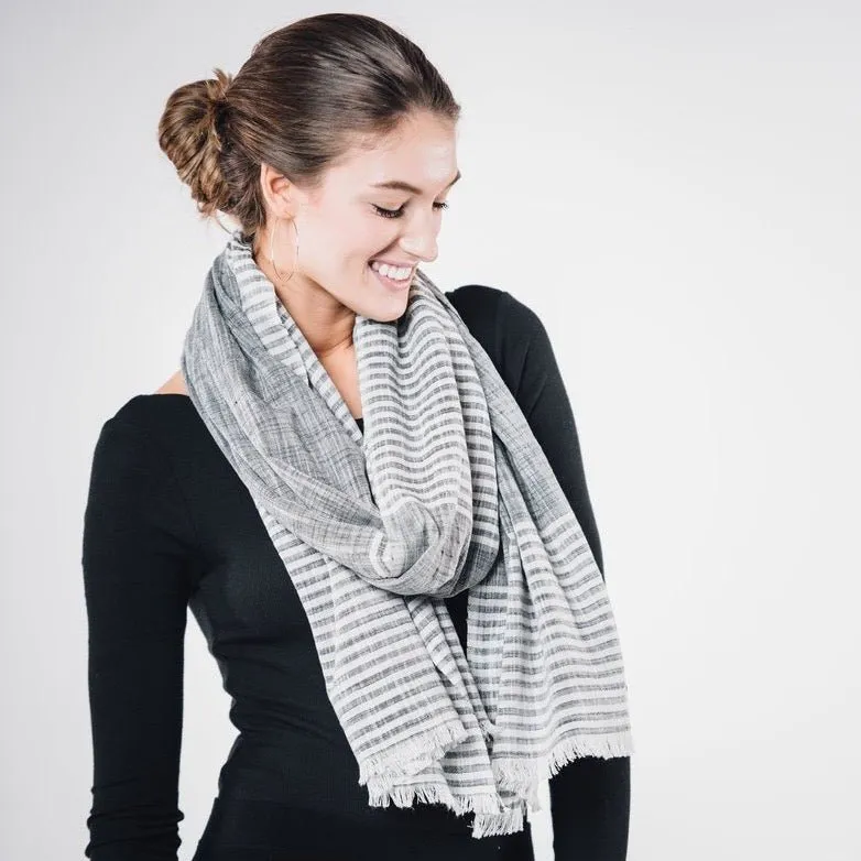 Malabar Natural Khadi Scarf Grey