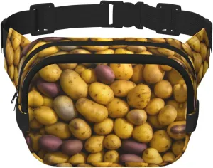 many Potatoes print Large Fanny Packs for Women Cute Cross Body Waist Bag Fashionable Fanny Pack