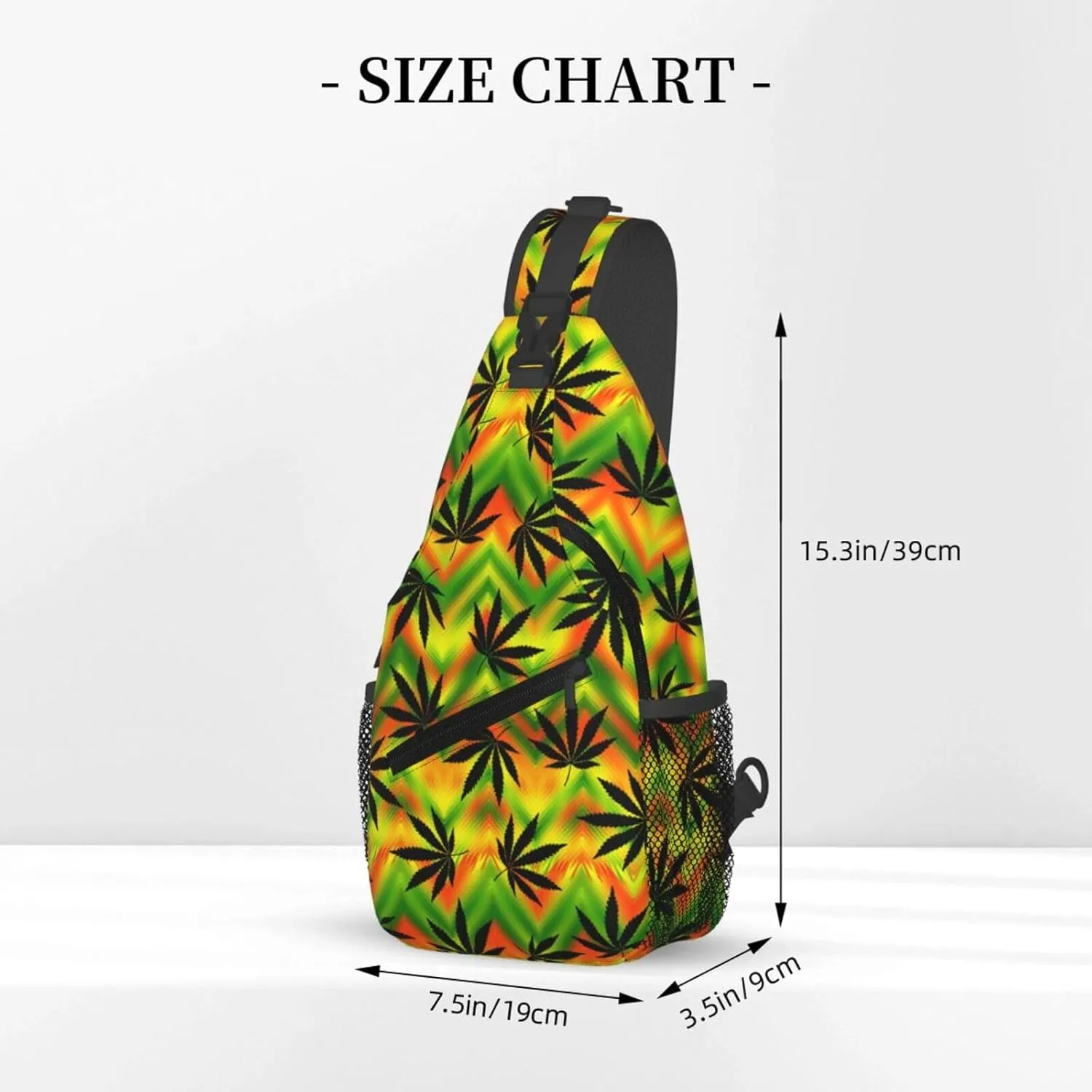 Marijuana Weed Leaf Chest Bags Crossbody Sling Bag Shoulder Bag Travel Hiking Daypack For Men Women