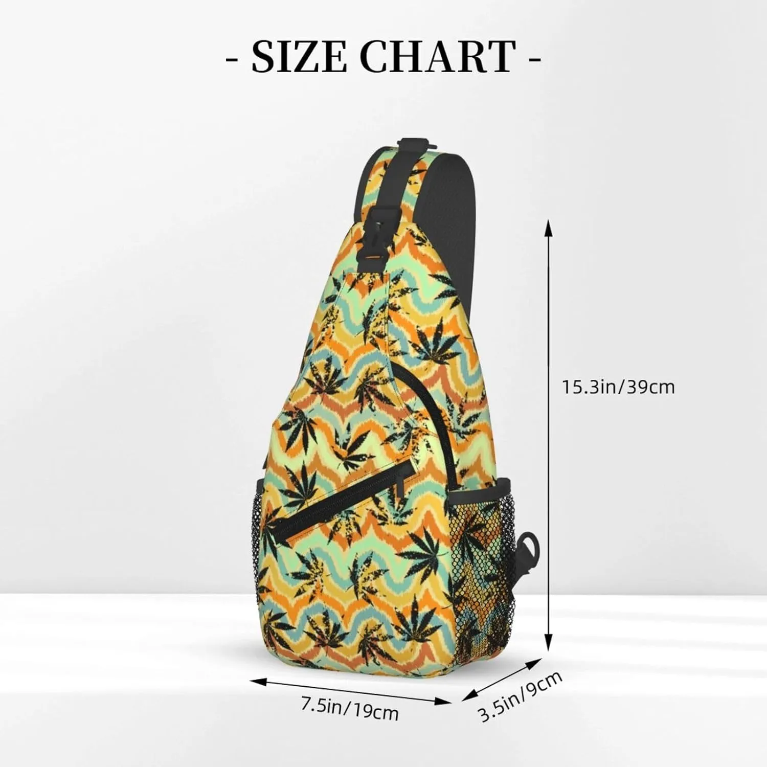 Marijuana Weed Leaf Chest Bags Crossbody Sling Bag Shoulder Bag Travel Hiking Daypack For Men Women