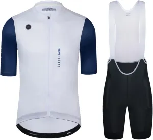 Men's Cycling Jersey Set Cycling Kit Bicycle Jersey Rear Zipper Pocket Bike Bib Shorts with Pockets Race Fit High Density Pad