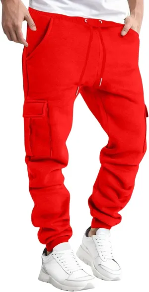 Men's Zipper Pockets Casual Slim Track Pants Workout Gear for Men Clothes Men's Fast Dry Stretch Pants Cargo Overalls for Men