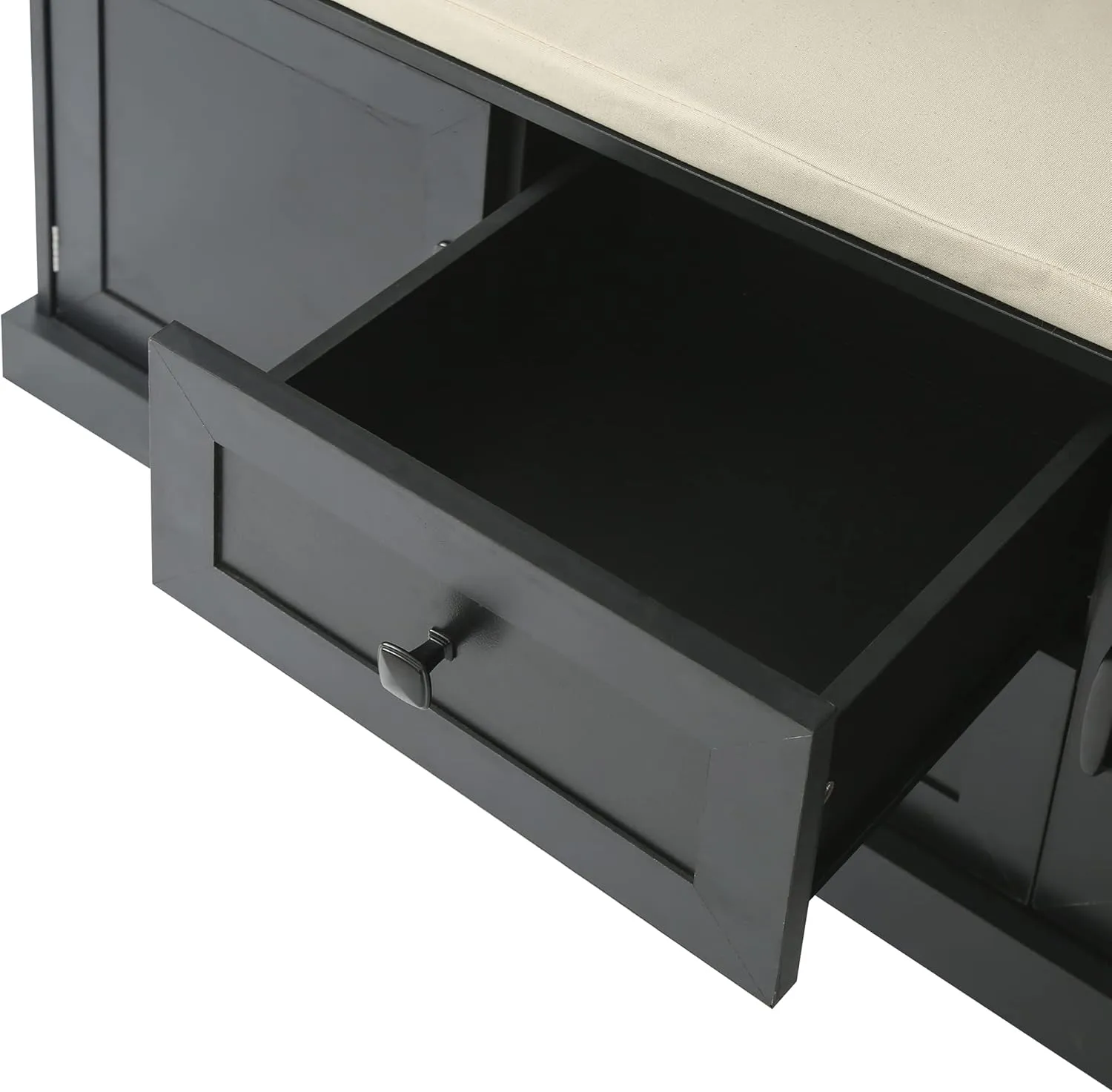 Merax Hall Tree with 3 Hooks, Coat Hanger, Entryway Bench, Storage Bench, 3-in-1 Design, for Entrance, Hallway, Black