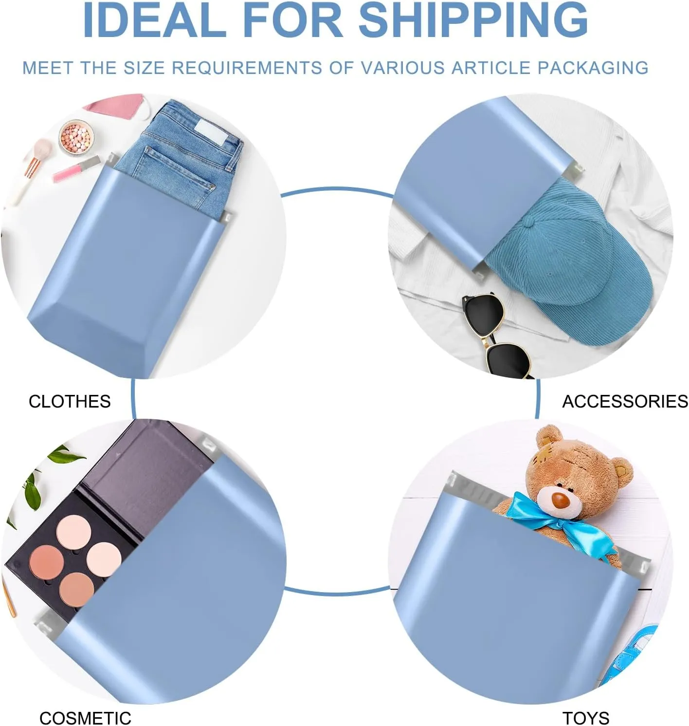 Metronic Poly Mailers 10x13 100 Pcs | Medium Size Shipping Bags for Clothing | Large Poly Mailer Bags, Shipping Envelopes, Mailing Bags for Small Business,Waterproof and Tear-Proof Poly Bags Blue
