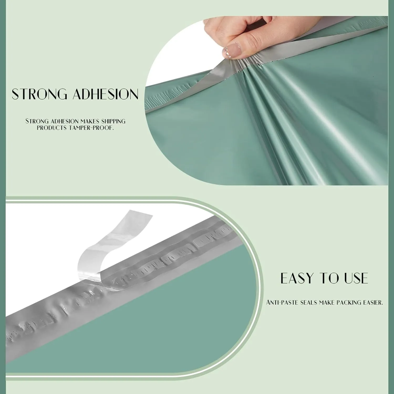 Metronic Poly Mailers 12x15.5 100Pack, Medium Size Shipping Bags for Clothing, Strong Self-Seal Mailers Poly Bags Shipping Envelopes, Thick Mailing Bags Package Bags for Small Business Packing, Green