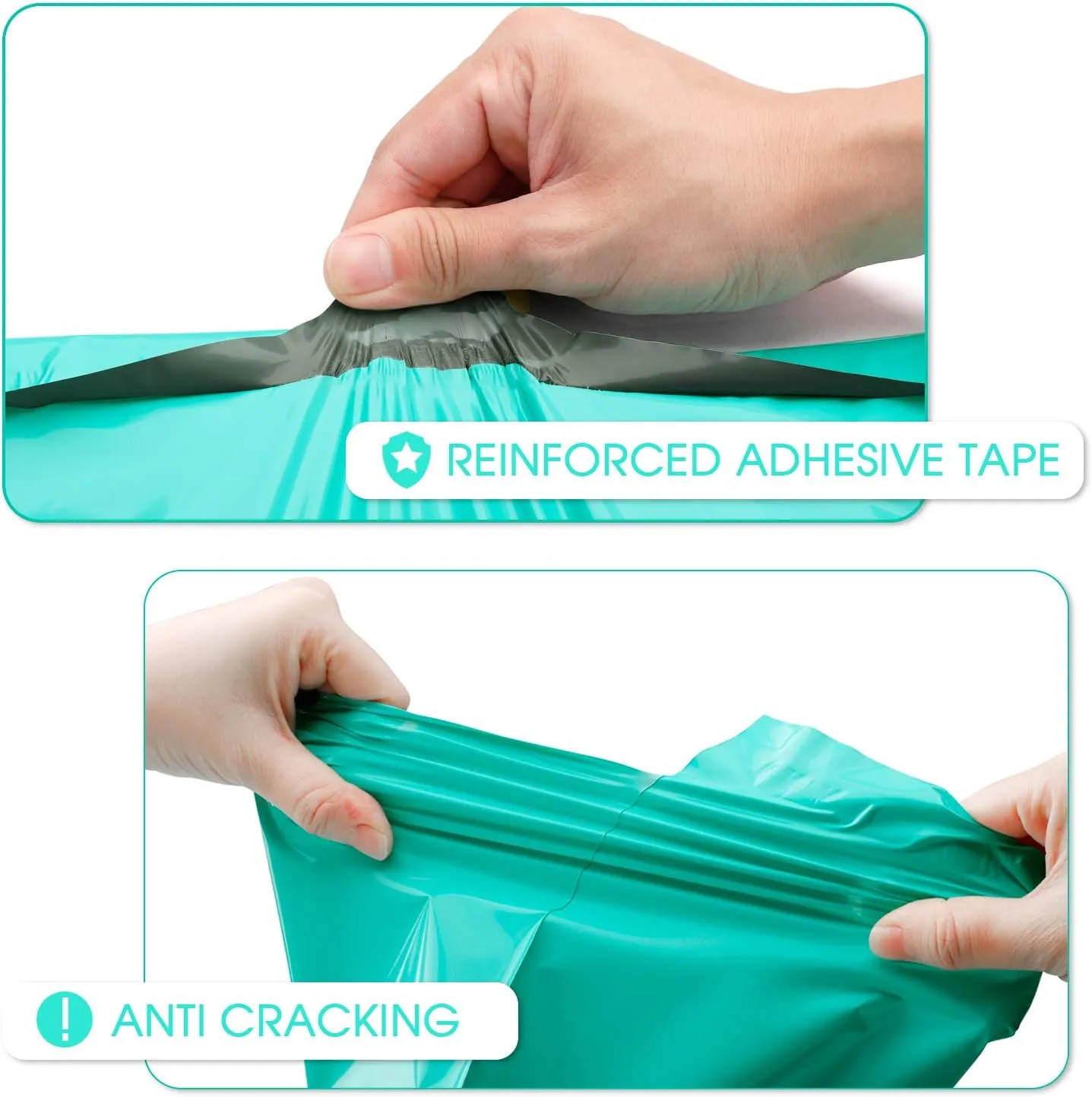 Metronic Poly Mailers 12x15.5" 500 Pack Shipping Bags, Strong Adhesive Mailing Bags, Waterproof and Tear-Proof Multipurpose Envelopes for Clothing, Small Business,Postal Bags Teal