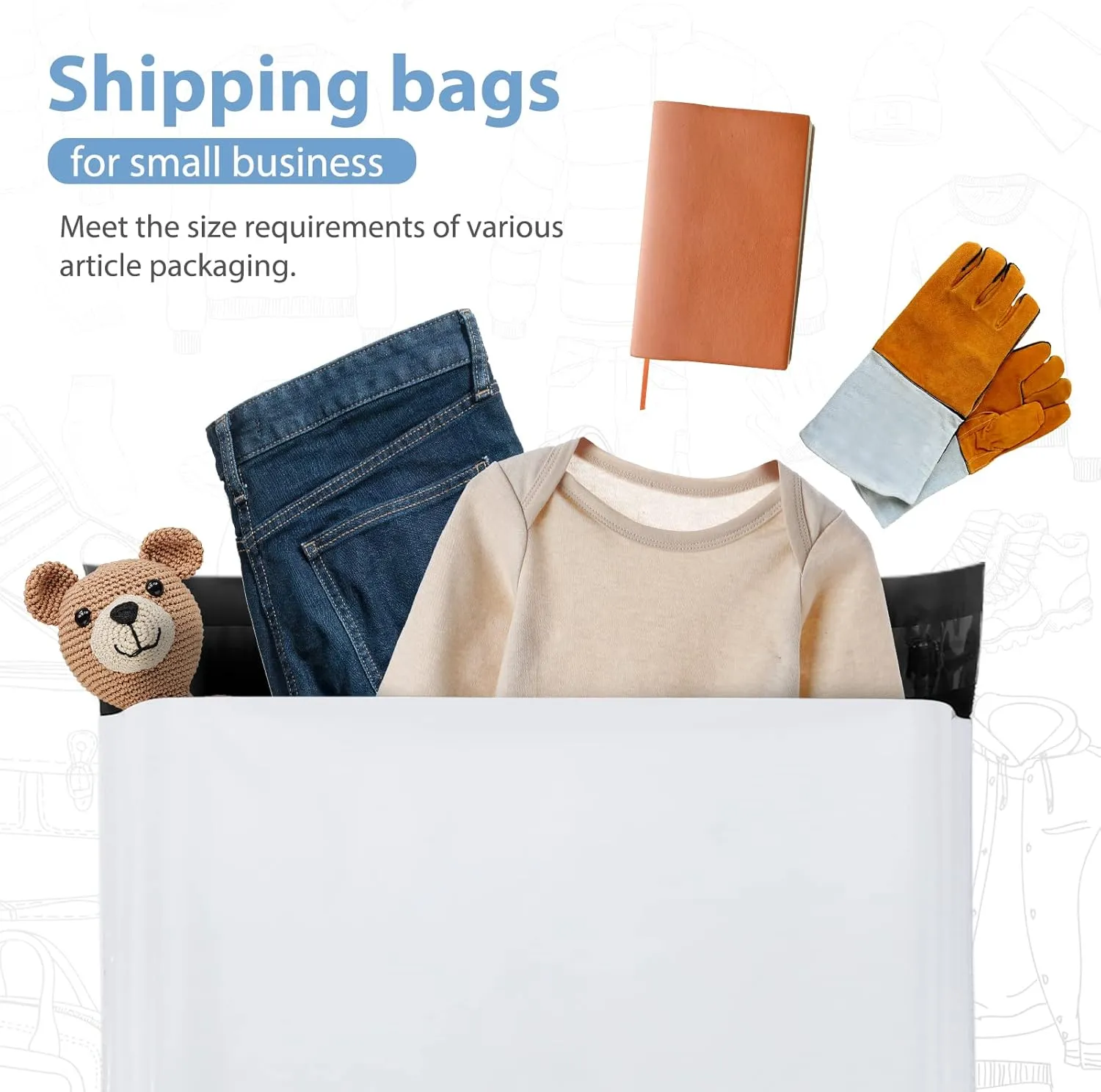 Metronic Poly Mailers 14.5x19 200 Pcs | Large Shipping Bags for Clothing | Strong Adhensive Mailing Bags for Small Business, Shipping Envelopes Bags, Tear-resistant Package Bags White