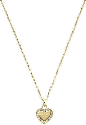 Michael Kors Stainless Steel and Pavé Crystal Pendant Necklace for Women