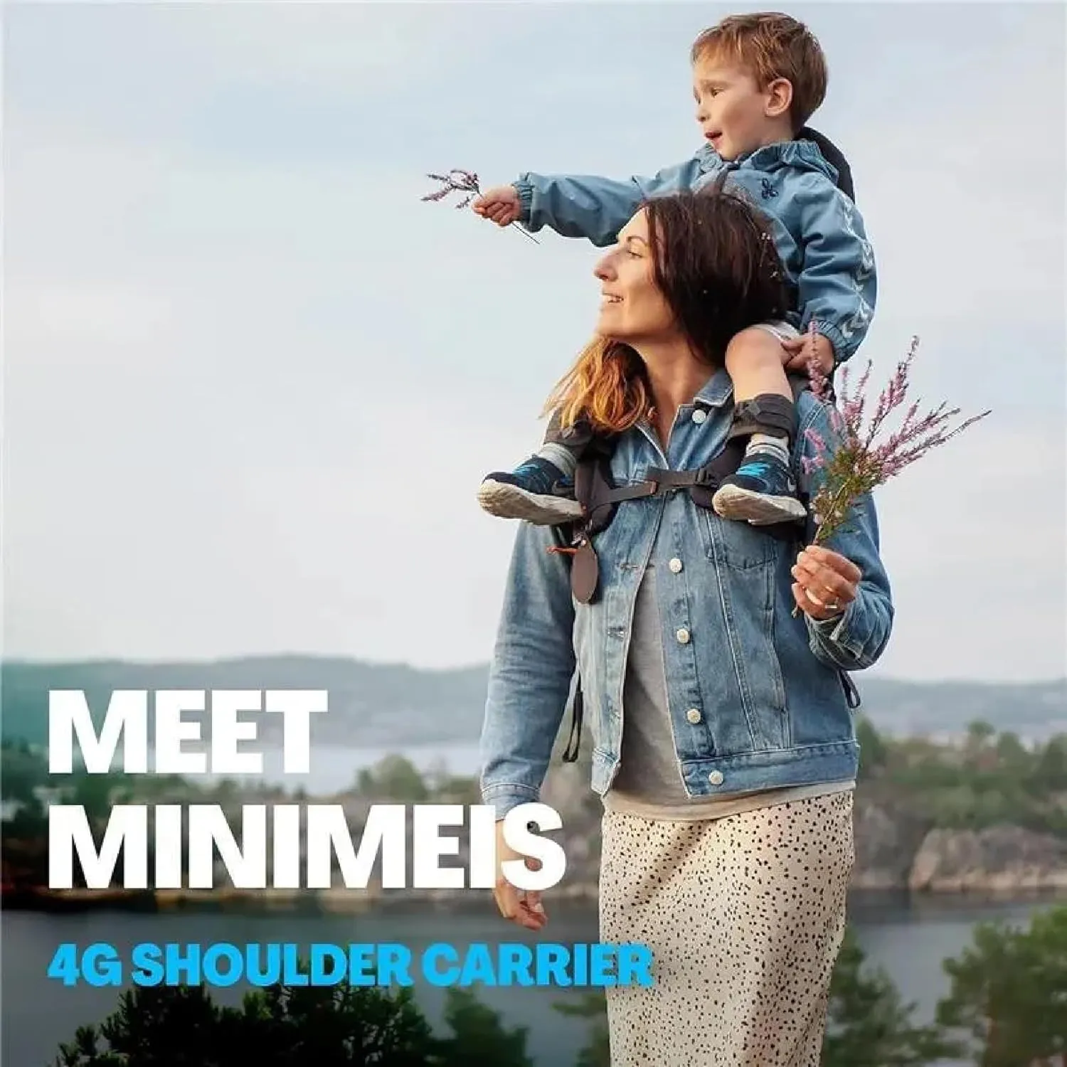 MiniMeis G4, Dark Grey - Lightweight Child Shoulder Carrier - for Kids 6 Months to 4 Years Old