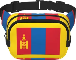 Mongolian flag print Large Fanny Packs for Women Cute Cross Body Waist Bag Fashionable Fanny Pack