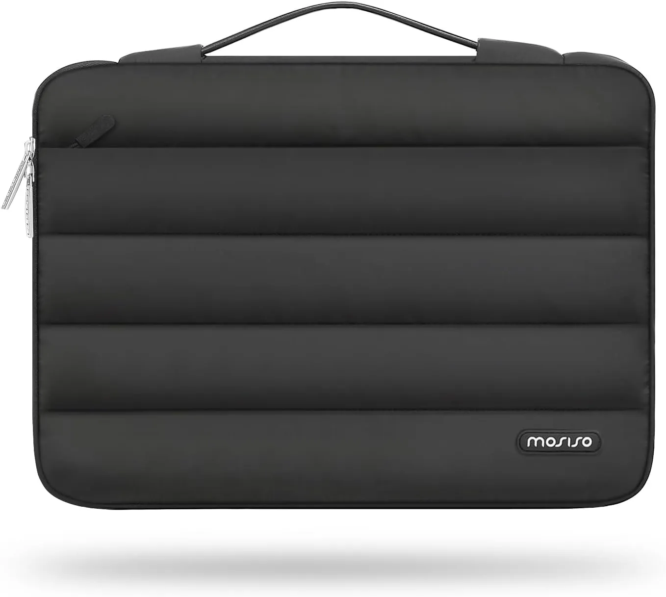 MOSISO 360 Protective 15-15.6 inch Laptop Case, 16 inch Puffy Laptop Sleeve Compatible with MacBook Pro 16, HP, Dell, ASUS, Acer, Lenovo Notebook Computer,Polyester Horizontal Side Open Bag, Black