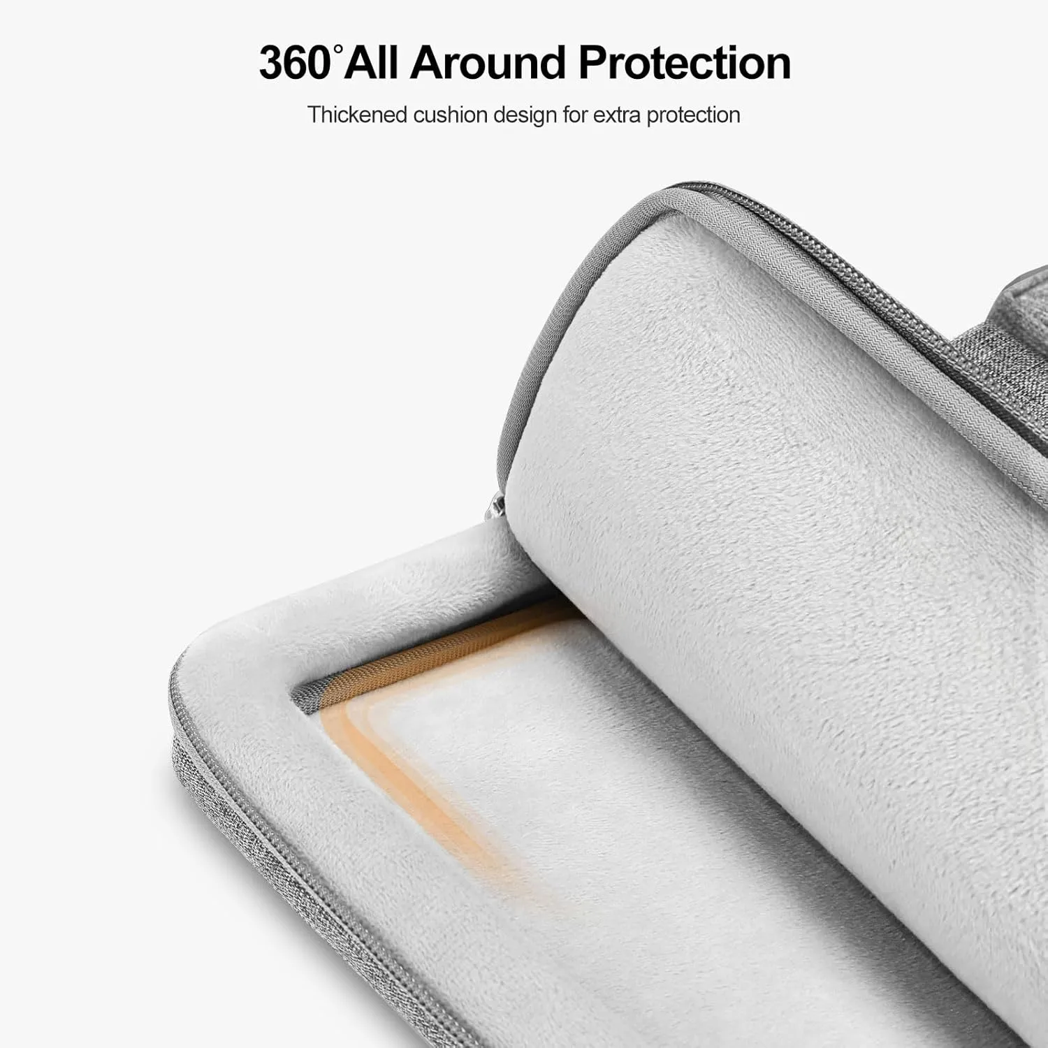 MOSISO 360 Protective Laptop Bag, 13.3 inch Computer Bag Compatible with MacBook Pro 14, HP, Dell, Asus Notebook, Side Open Sleeve with 2 Rectangle Zipper Pockets&Extendable Handle, Gray
