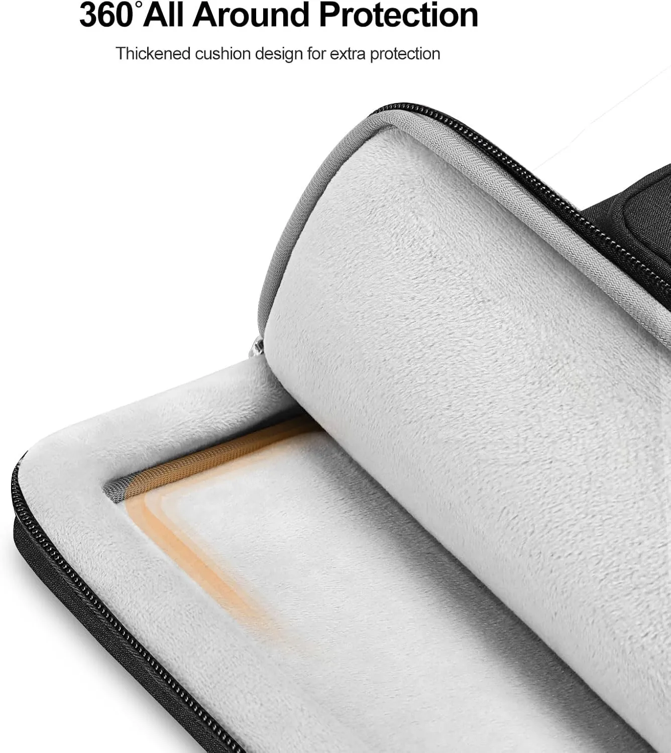MOSISO 360 Protective Laptop Bag, 15.6 inch Computer Bag Compatible with MacBook Pro 16, HP, Dell, Asus Notebook, Side Open Sleeve with 2 Rectangle Zipper Pockets&Extendable Handle, Black