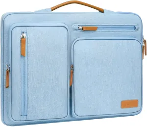 MOSISO 360 Protective Laptop Case 13.3 inch, 13-14 inch Laptop Sleeve Compatible with MacBook Air/Pro 13 / Pro 14, HP Dell Acer ASUS, Side Open Carrying Case with 4 Zipper Pockets&Handle, Air Blue
