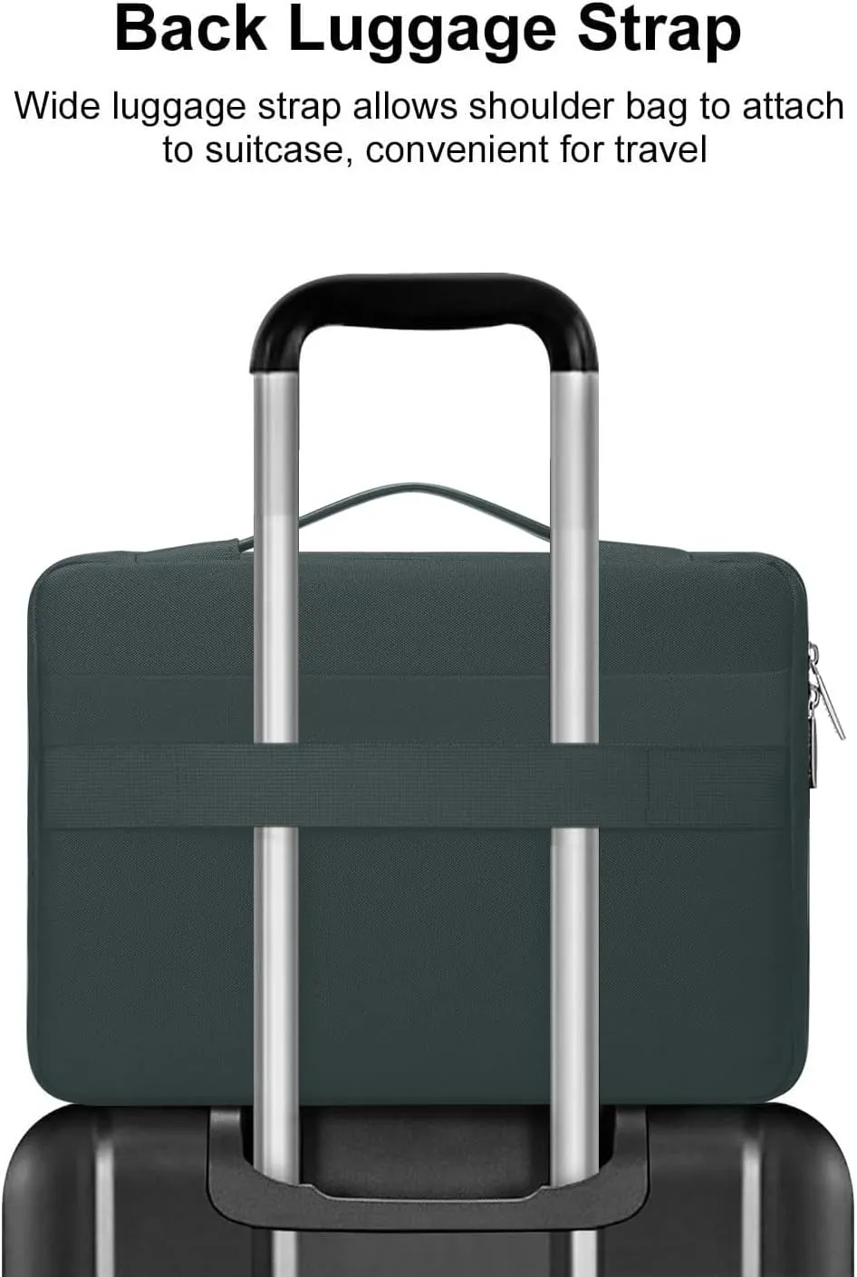 MOSISO 360 Protective Laptop Case 13.3 inch, 13-14 inch Laptop Sleeve Compatible with MacBook Air/Pro 13 / Pro 14, HP Dell ASUS Lenovo, Side Open Bag with 2 Raised&1 Flapover Pockets, Emerald Green