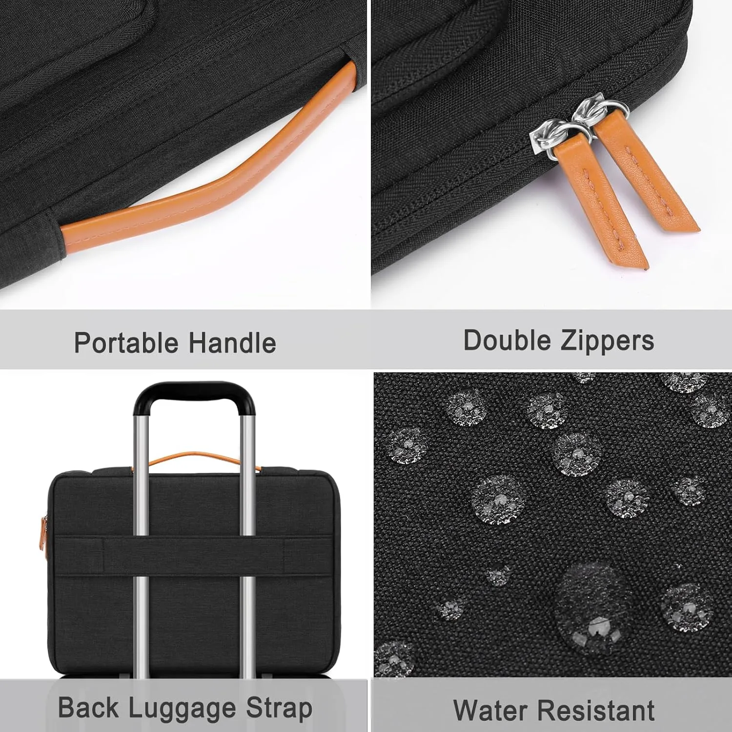 MOSISO 360 Protective Laptop Case 15.6 inch, 15-16 inch Laptop Sleeve Compatible with MacBook Pro 16, HP, Acer, Dell, Lenovo, ASUS, Side Open Carrying Computer Bag with 5 Accessory Pockets&Belt, Black