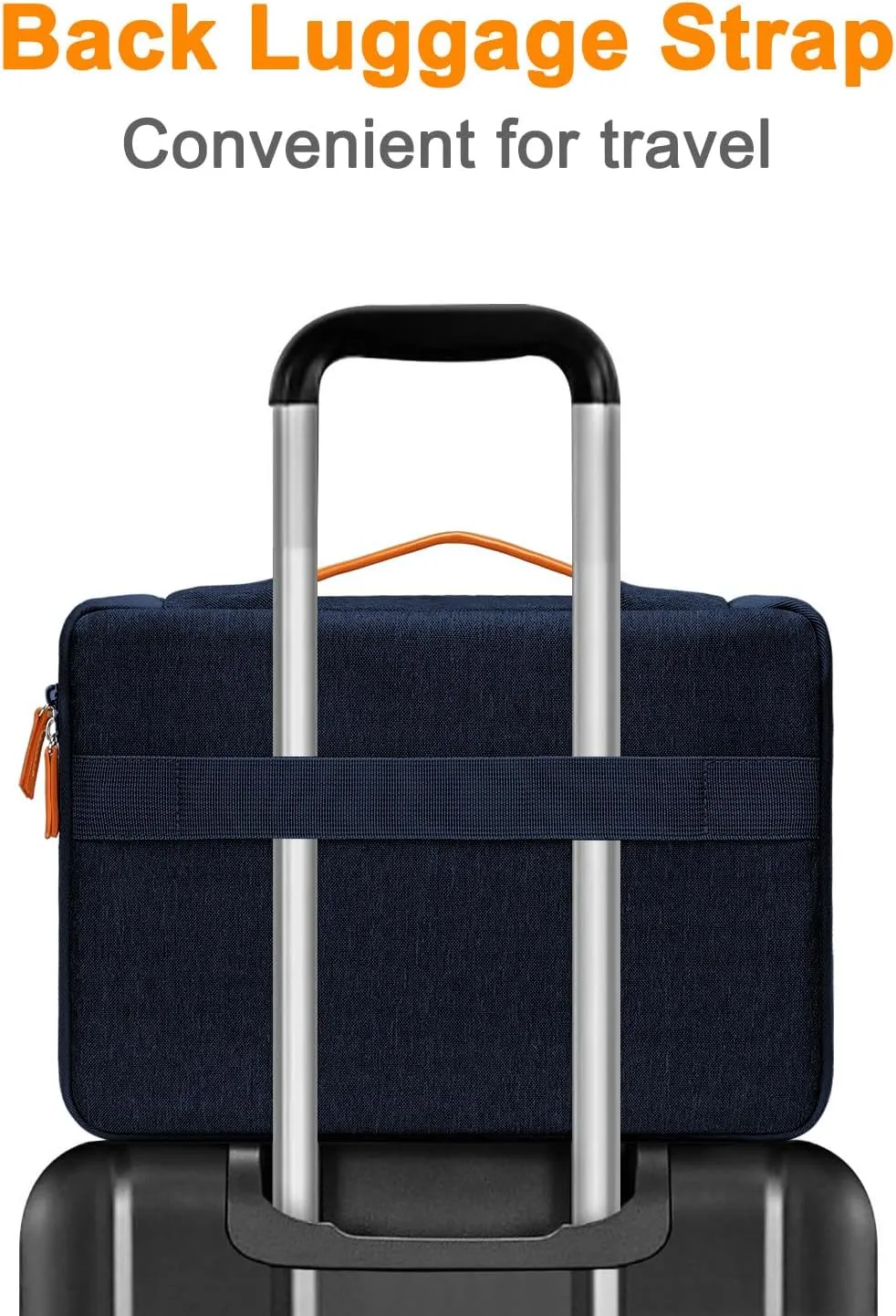 MOSISO 360 Protective Laptop Shoulder Bag, 15-15.6 inch Computer Bag Compatible with MacBook Pro 16, HP, Dell, Lenovo, Asus Notebook,Flapover Sleeve with Fully Open Zipper&Handle&Pockets, Navy Blue