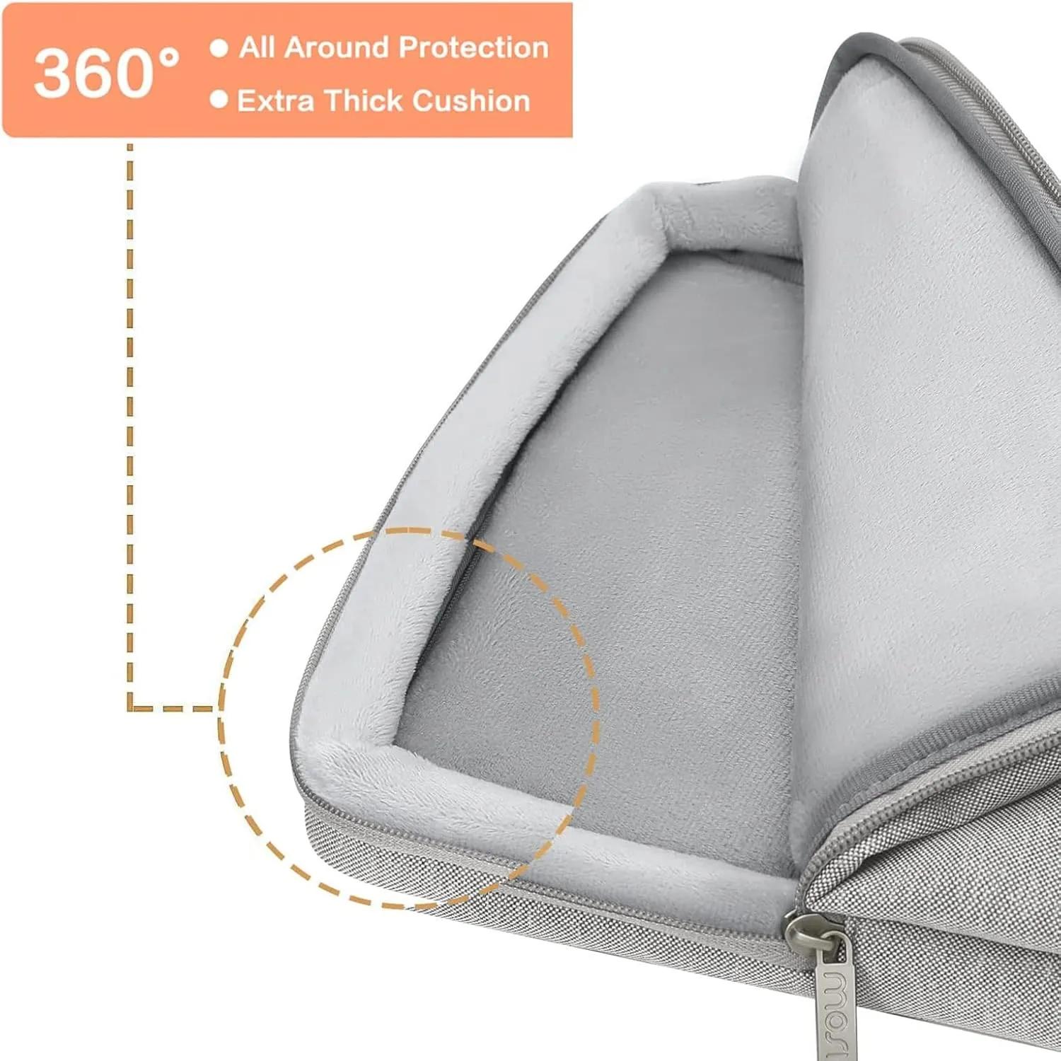 MOSISO 360 Protective Laptop Shoulder Bag Compatible with MacBook Pro 16 inch 2023-2019 M2 A2780 M1 A2485 Pro/Max A2141,15-15.6 inch Notebook,Side Open Sleeve with 3 Front Pockets&PU Handle&Belt, Gray