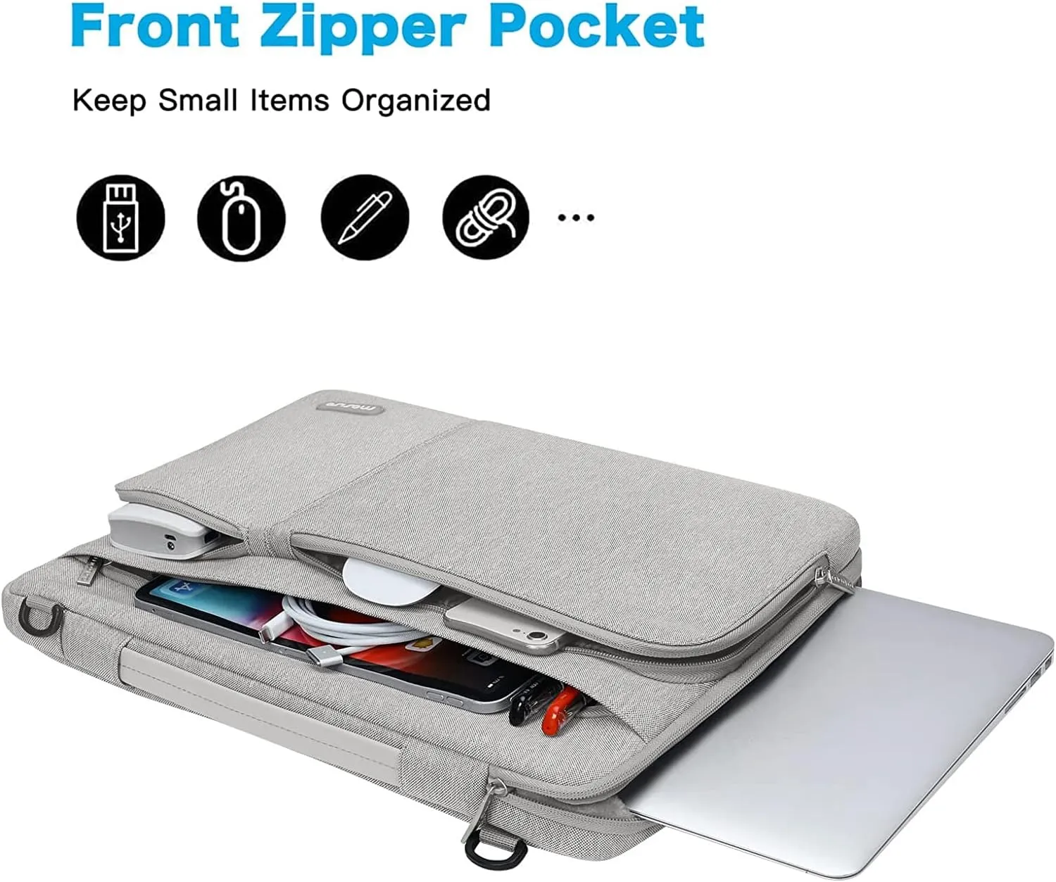 MOSISO 360 Protective Laptop Shoulder Bag Compatible with MacBook Pro 16 inch 2023-2019 M2 A2780 M1 A2485 Pro/Max A2141,15-15.6 inch Notebook,Side Open Sleeve with 3 Front Pockets&PU Handle&Belt, Gray