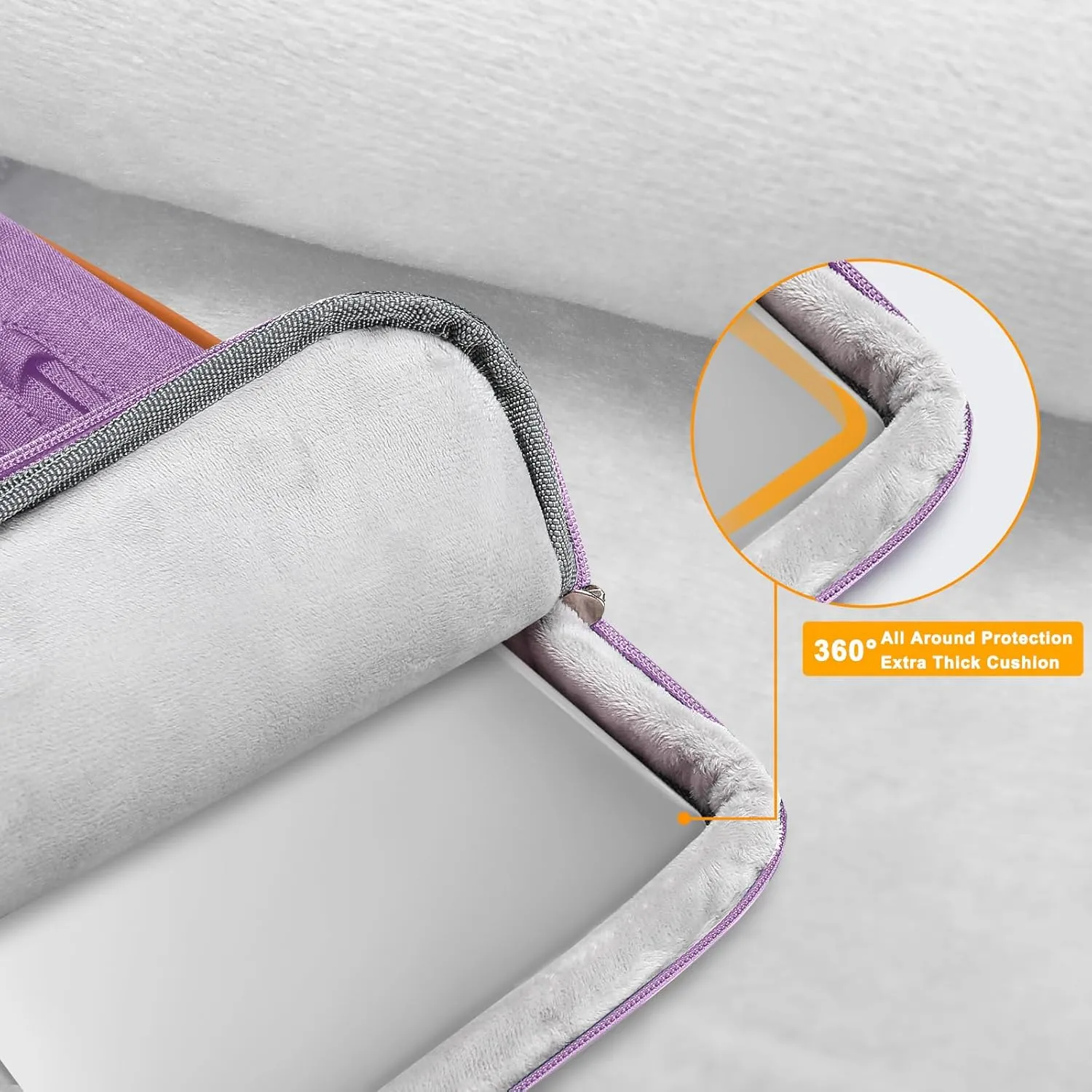 MOSISO 360 Protective Laptop Shoulder Bag,14 inch Computer Bags Compatible with MacBook Air 15 inch M4 M3 M2/Pro A1990 A1707,Side Open Messenger Bag with 4 Zipper Pockets, Lilac