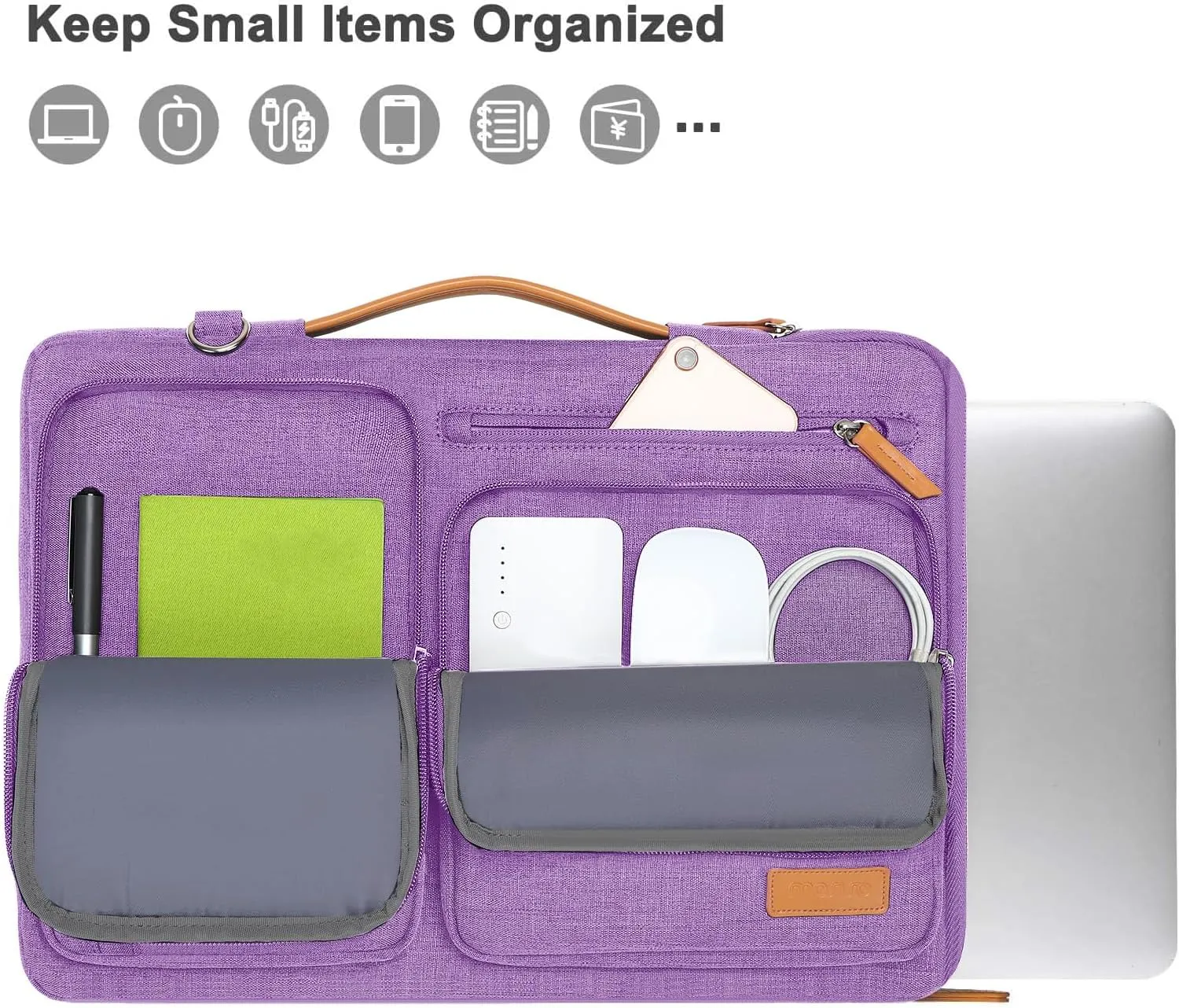 MOSISO 360 Protective Laptop Shoulder Bag,14 inch Computer Bags Compatible with MacBook Air 15 inch M4 M3 M2/Pro A1990 A1707,Side Open Messenger Bag with 4 Zipper Pockets, Lilac