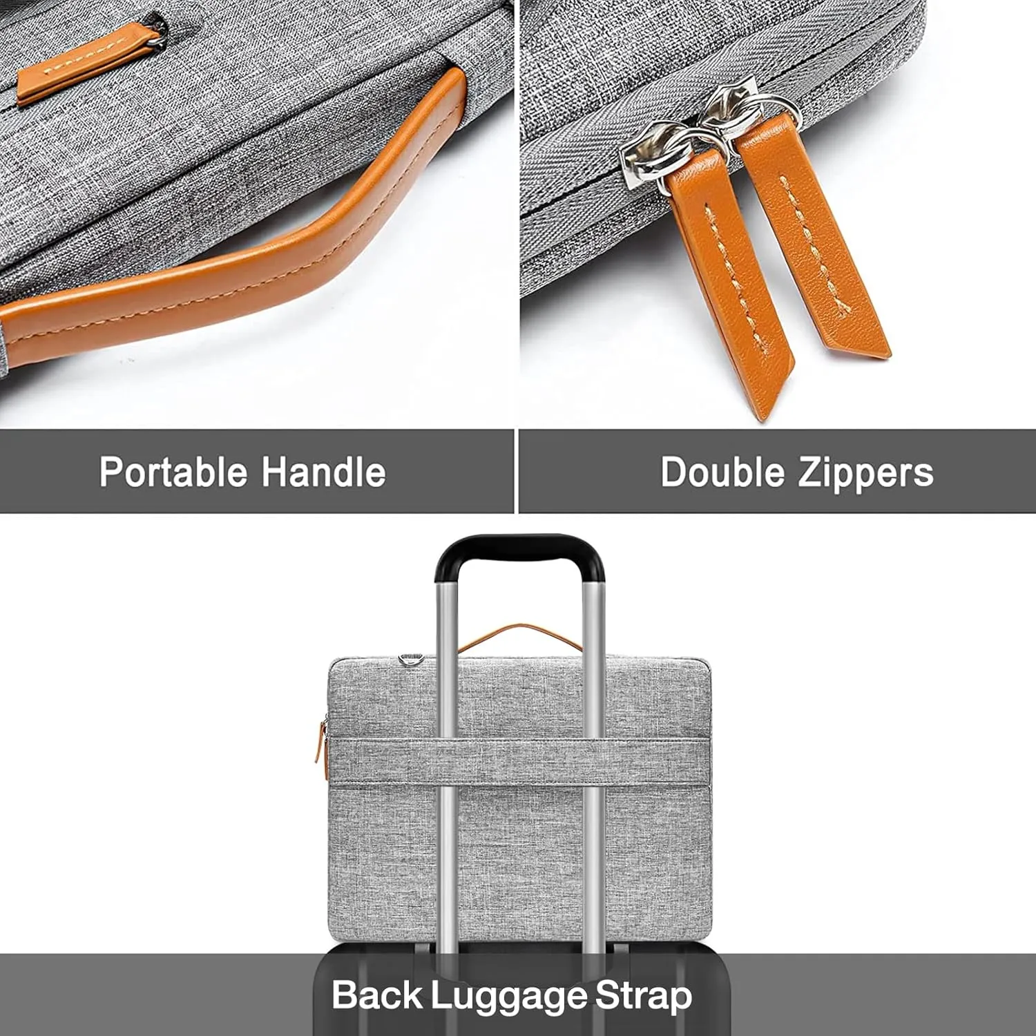 MOSISO 360 Protective Laptop Shoulder Bag,17-17.3 inch Computer Bags Compatible with MacBook, HP, Dell, Lenovo, Asus Notebook,Side Open Messenger Bag with 4 Zipper Pockets, Gray