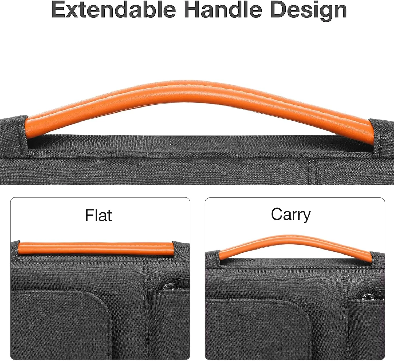 MOSISO 360 Protective Laptop Sleeve Compatible with MacBook Air 15 inch M3 M2 2024 2023 / Pro 15 A1990 A1707, Surface Laptop 15, HP Stream 14, Side Open Bag with 2 Accessory Pockets&Handle&Belt, Black