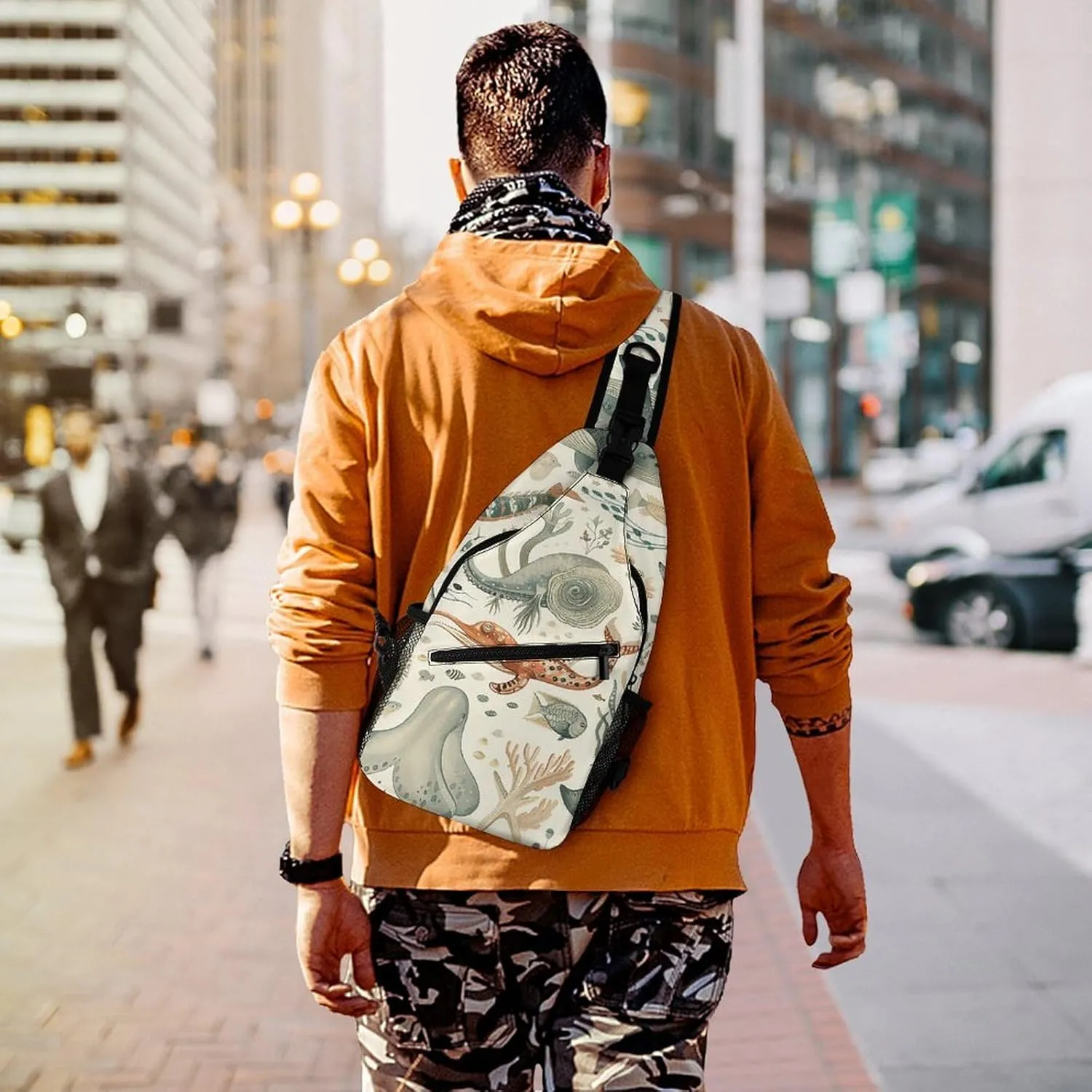 Mustard Yellow And Brown Sling Bag Crossbody Bags Cross Body Bag Fanny Packs Chest Bags Sling Purses for Travel