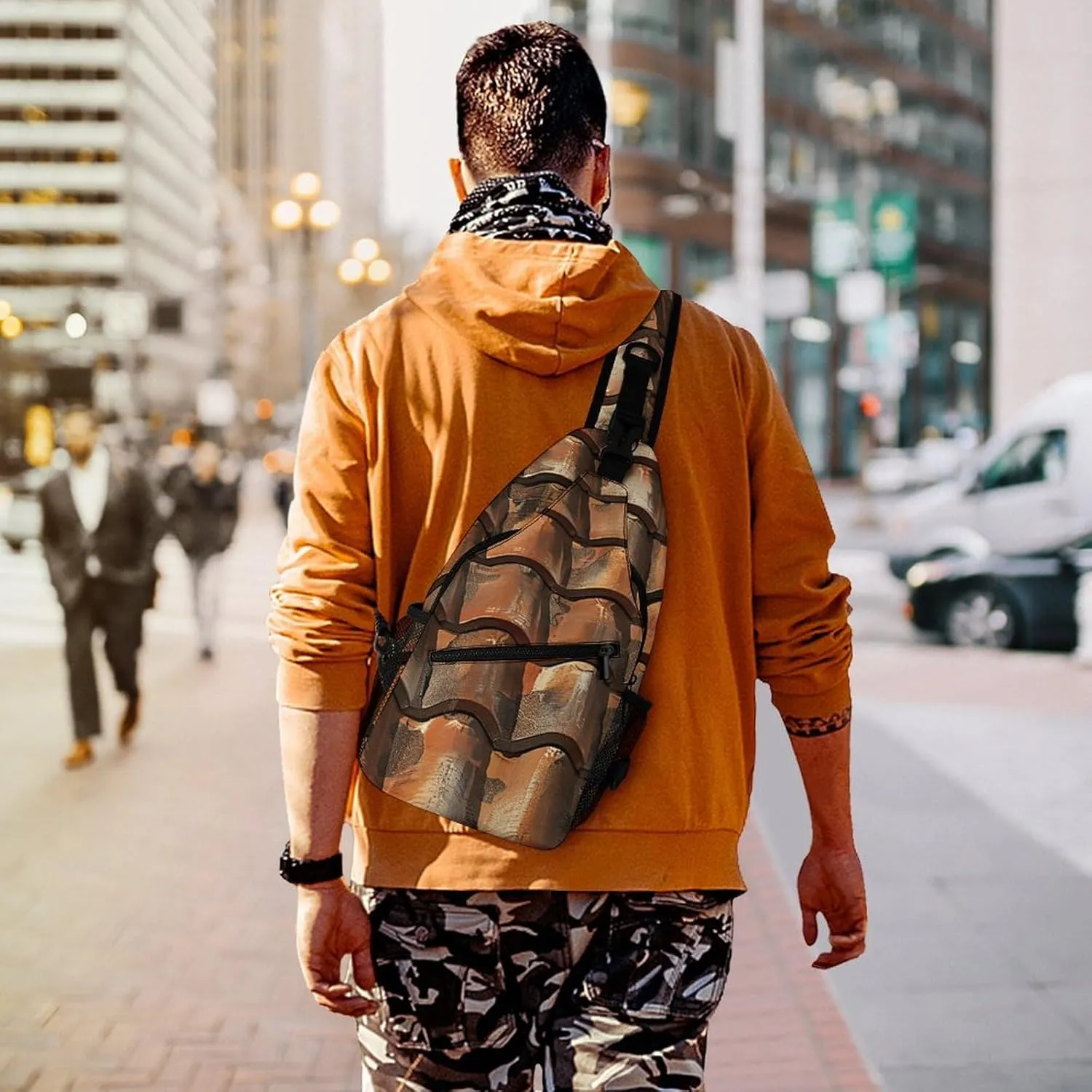 Mustard Yellow And Brown Sling Bag Crossbody Bags Cross Body Bag Fanny Packs Chest Bags Sling Purses for Travel