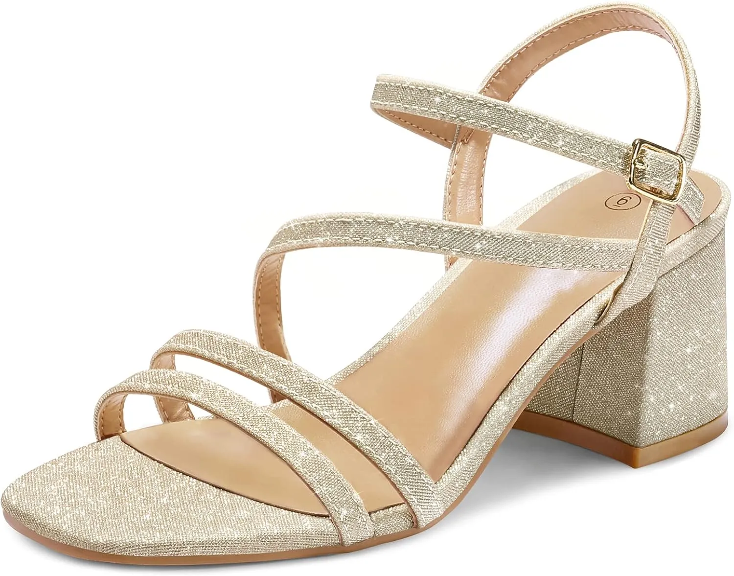 mysoft Women's Strappy Low Chunky Block Heel Sandals Open Toe Dress Shoes
