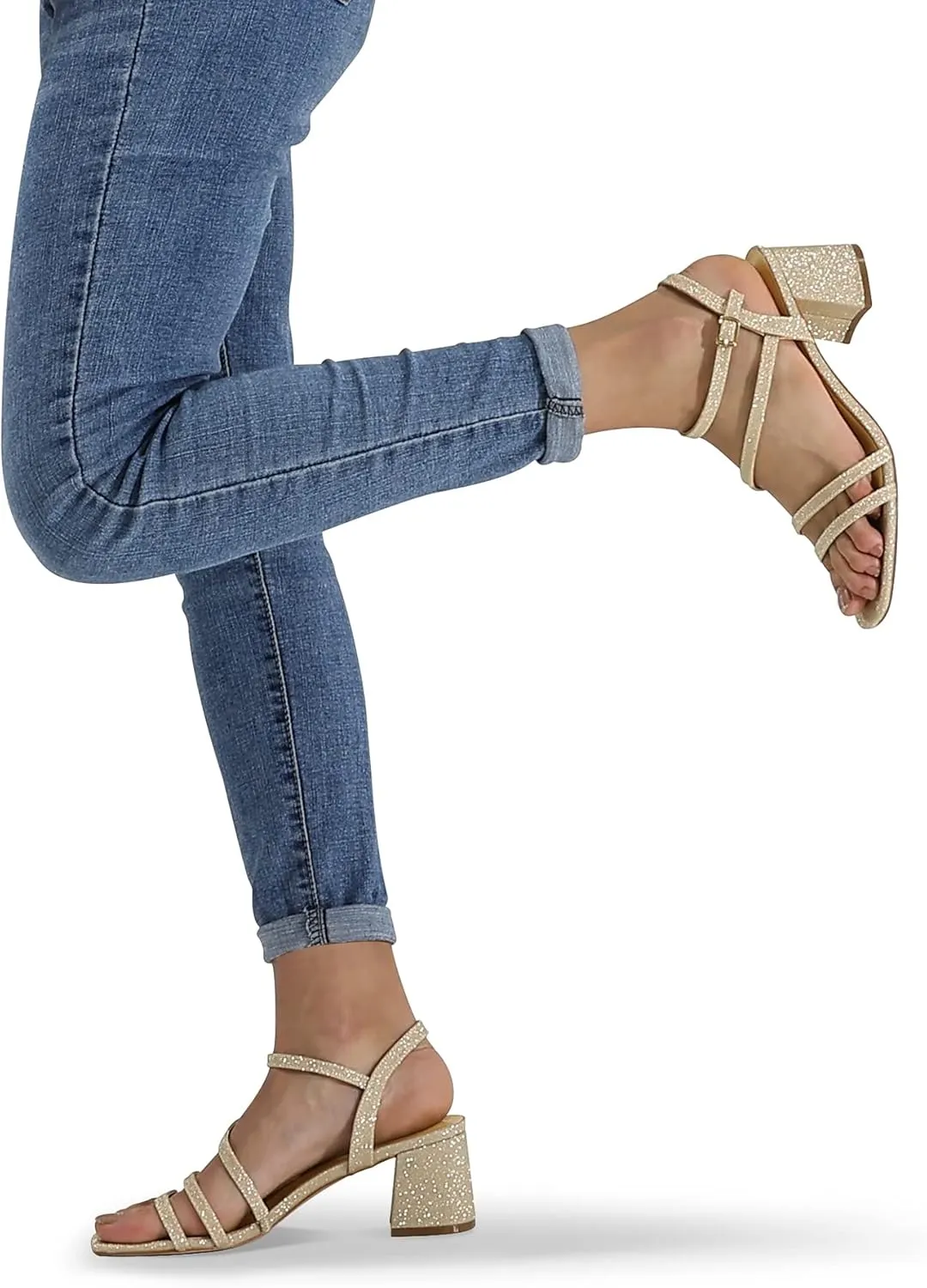 mysoft Women's Strappy Low Chunky Block Heel Sandals Open Toe Dress Shoes