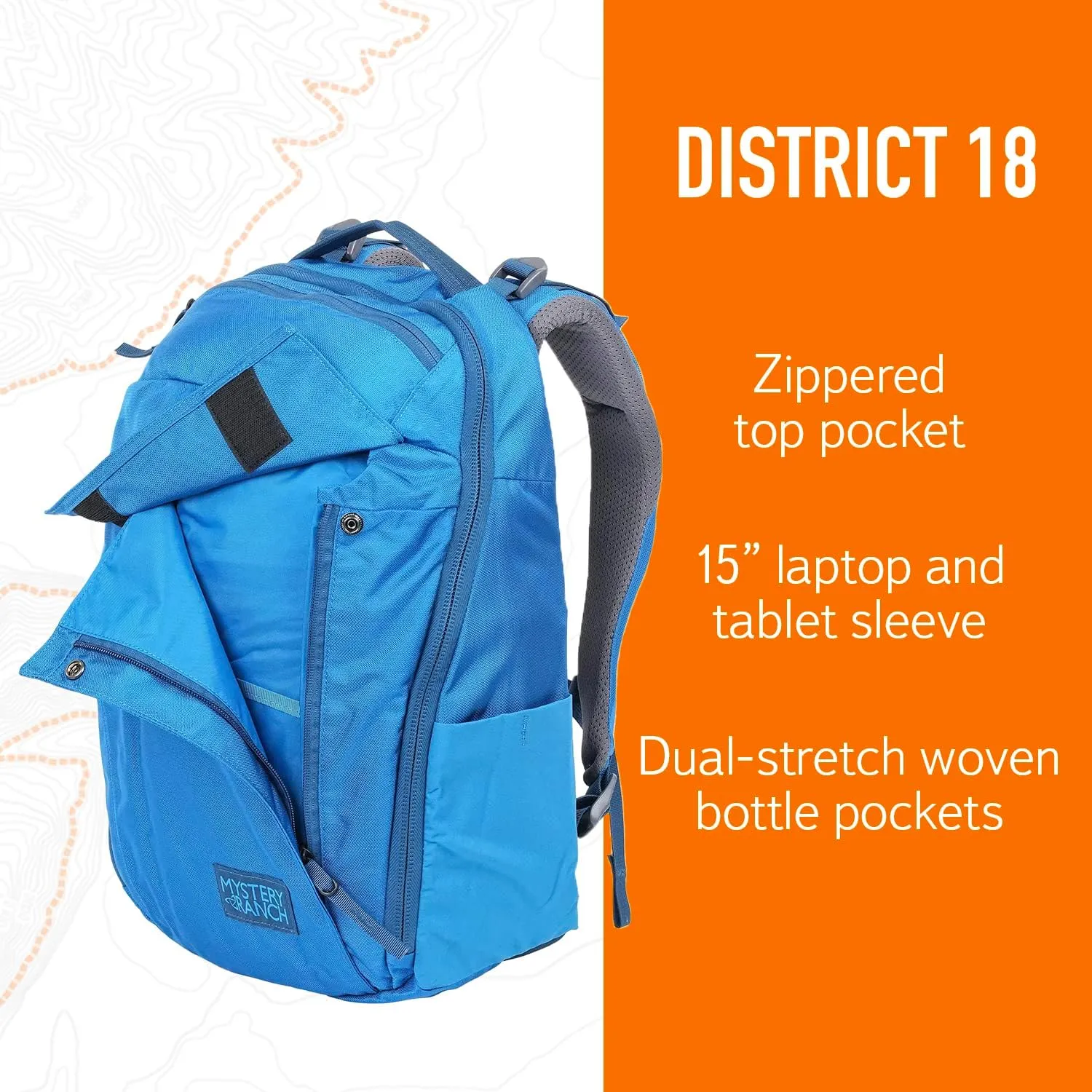 Mystery Ranch DISTRICT 18 Everyday Outdoor Use Travel Backpack, Splash, 18L