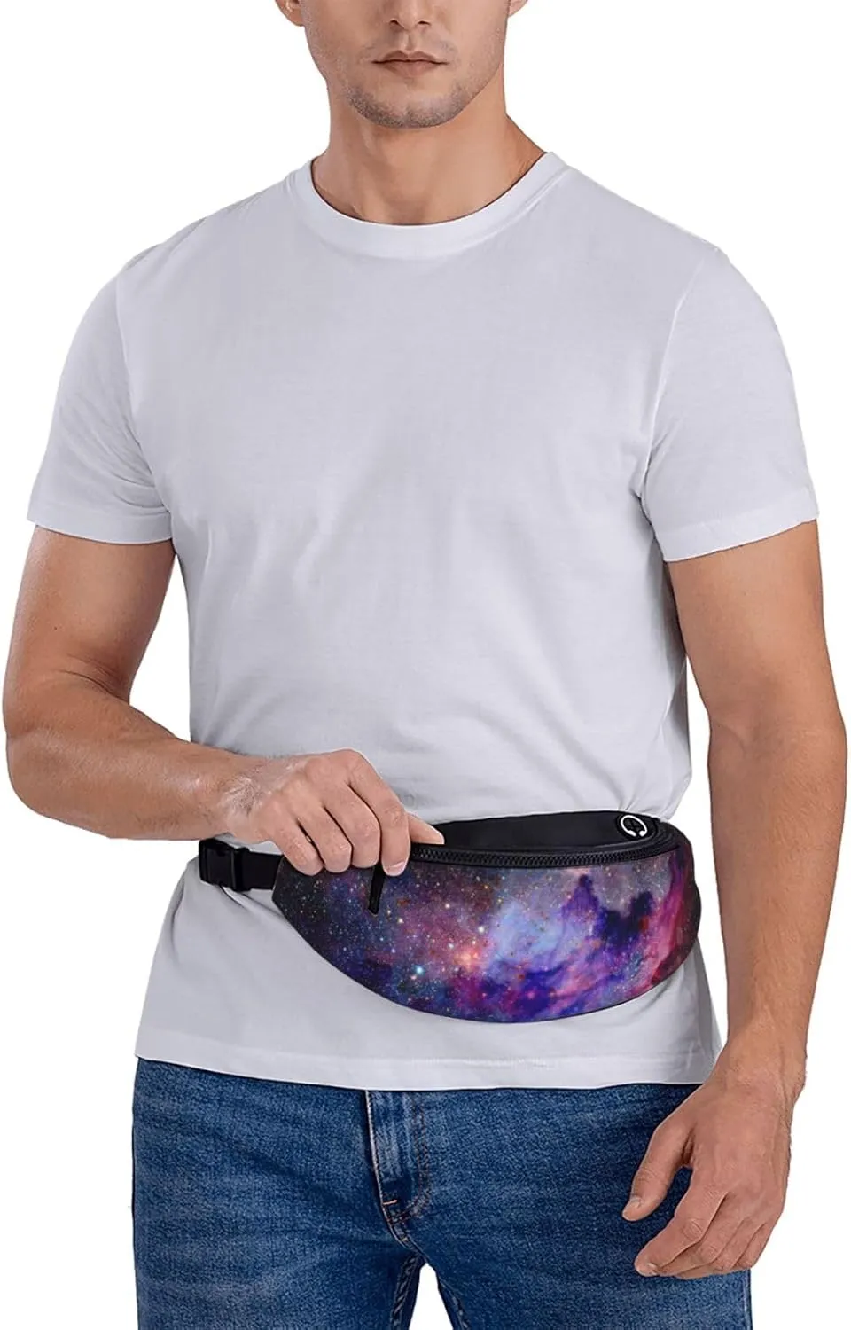 Nebula Galaxy Space Fashion Casual Fanny Pack Waist Bag Men Women Adjustable Belt Waist Bag For Travel Hiking Cycling Running Festival Carnival